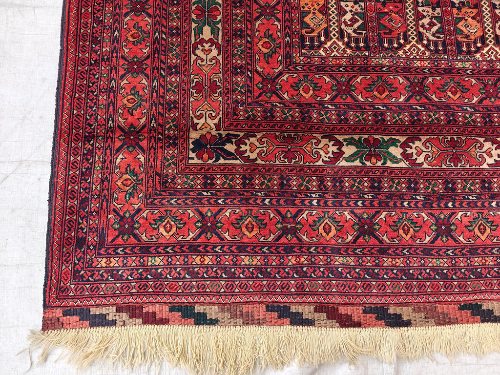 7x10 Stunning Beljik Ala Bakhmal Afghan Handmade Rug, Rug For Living Room, Bedroom Rug, Office and Dining Room Rug, Medium Rug