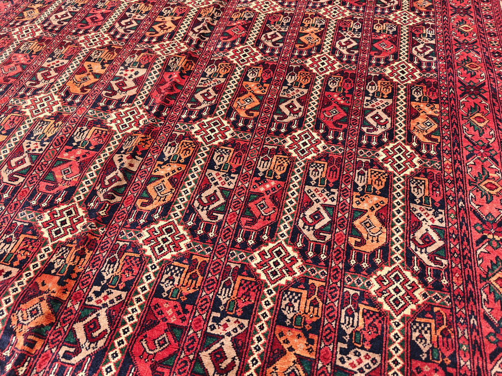 7x10 Stunning Beljik Ala Bakhmal Afghan Handmade Rug, Rug For Living Room, Bedroom Rug, Office and Dining Room Rug, Medium Rug