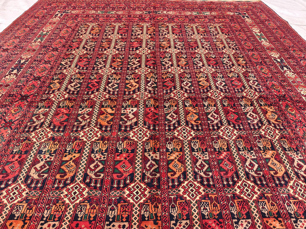 7x10 Stunning Beljik Ala Bakhmal Afghan Handmade Rug, Rug For Living Room, Bedroom Rug, Office and Dining Room Rug, Medium Rug