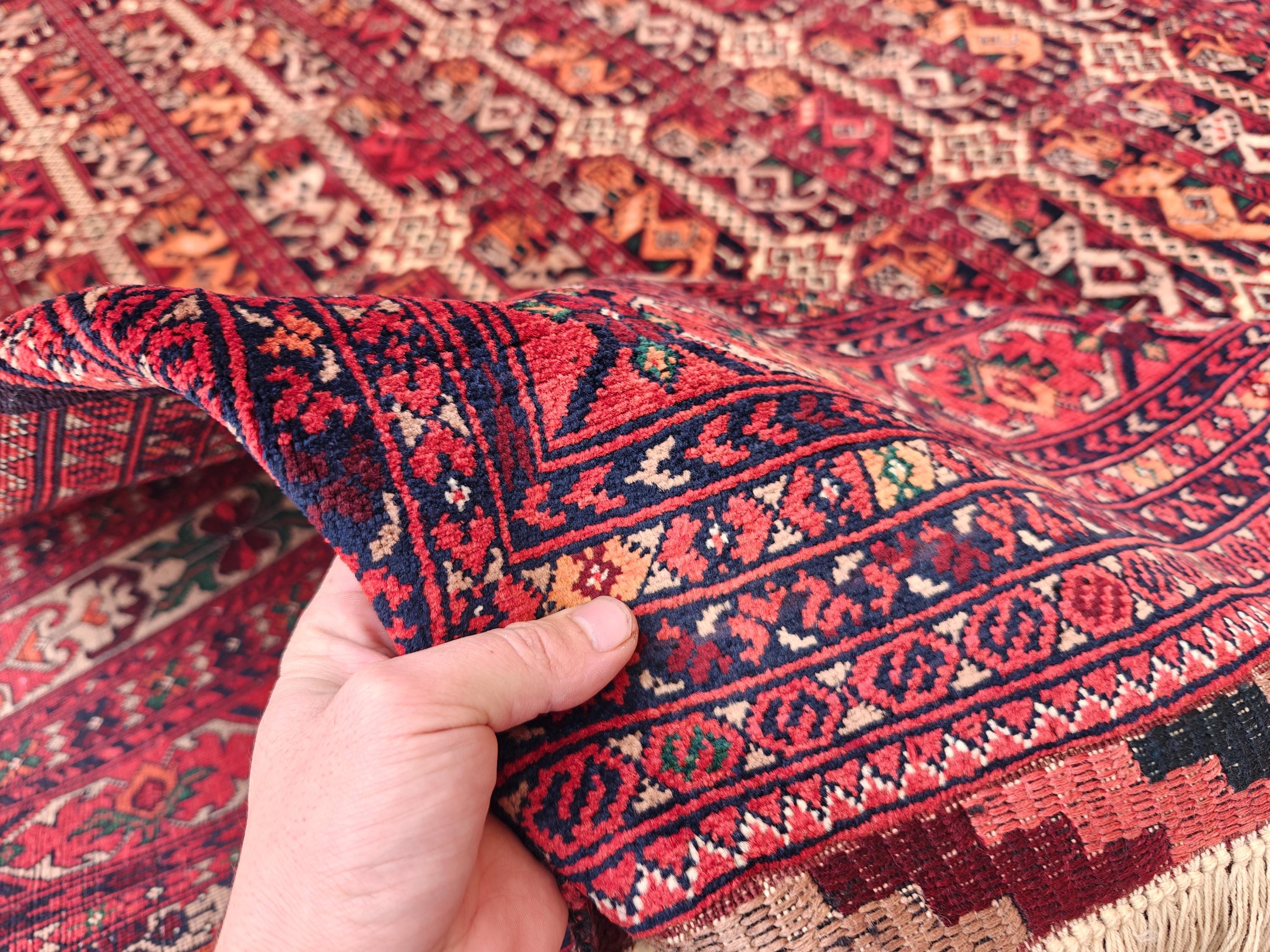 7x10 Stunning Beljik Ala Bakhmal Afghan Handmade Rug, Rug For Living Room, Bedroom Rug, Office and Dining Room Rug, Medium Rug