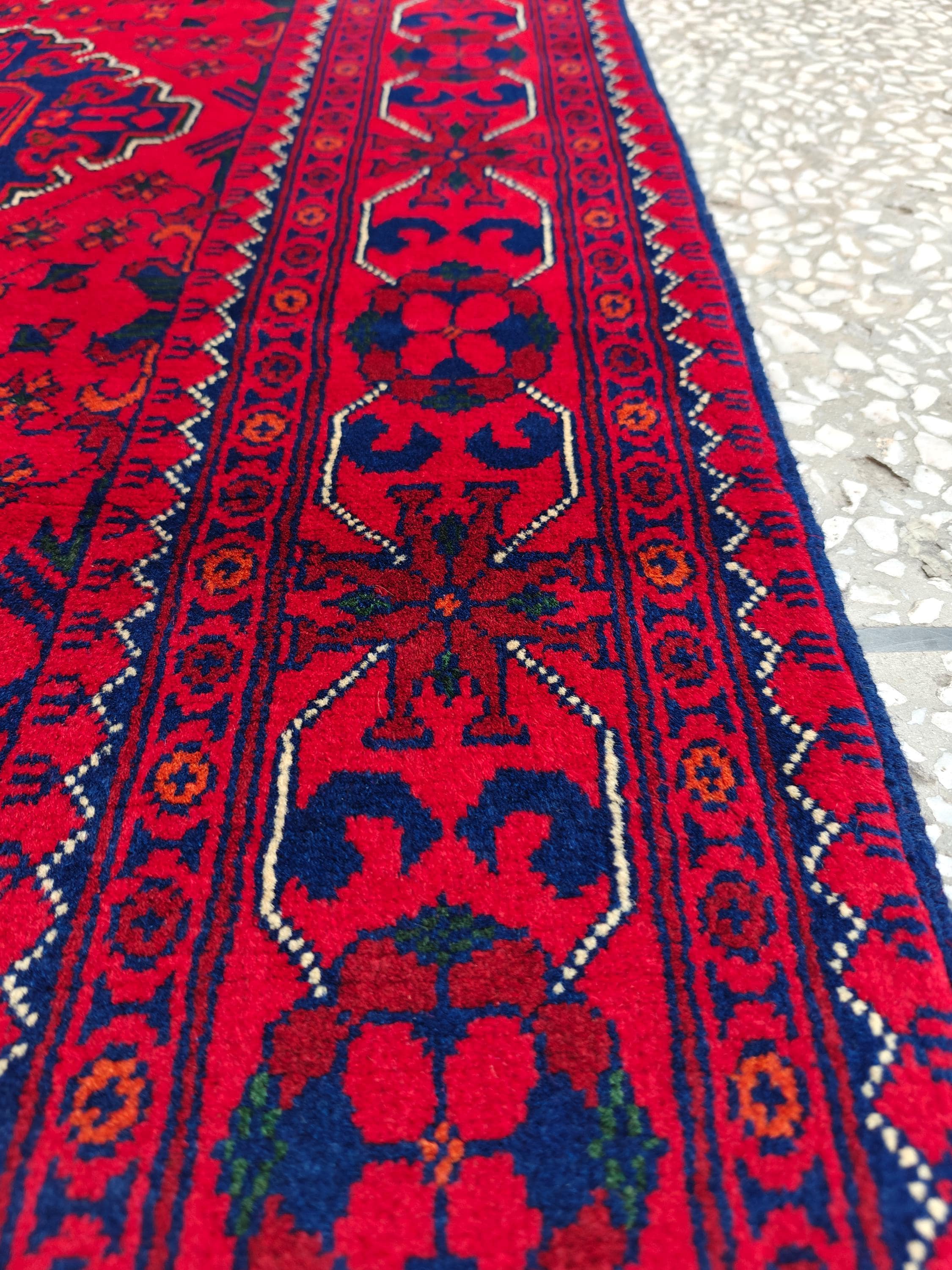 3x10 Beautiful Bukhara Afghan Handmade Runner Rug, Vintage Style Rug, Hallway Runner, Entryway Rug, Long Narrow Rug, Door Rug 9.8x2.6 Ft