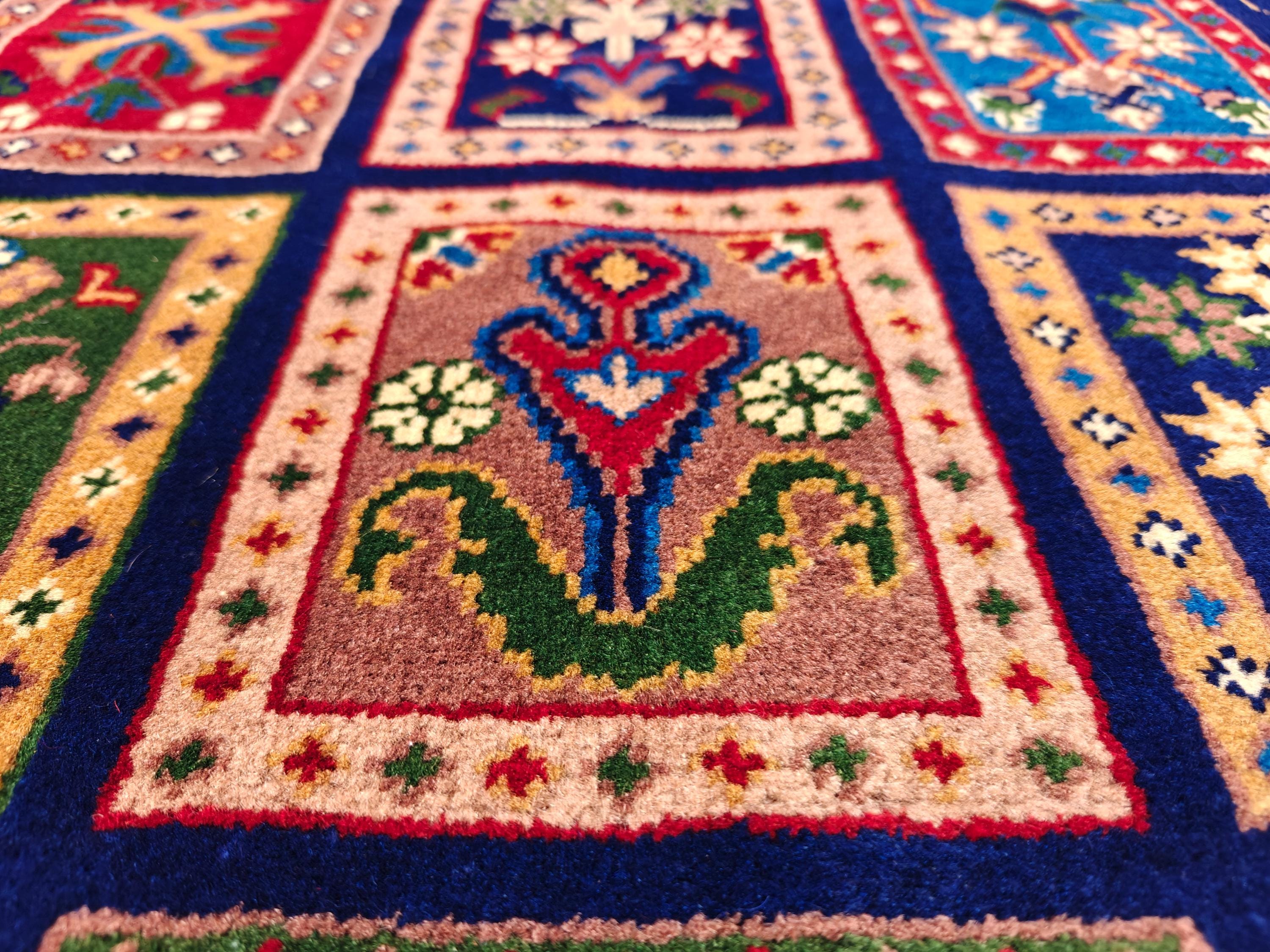5x7 Navy Blue Afghan Handmade Ayni Rug, Vintage style Home Decor, Rug For Living Room, Bedroom Rug, Dining Room Rug, Medium Size Rug