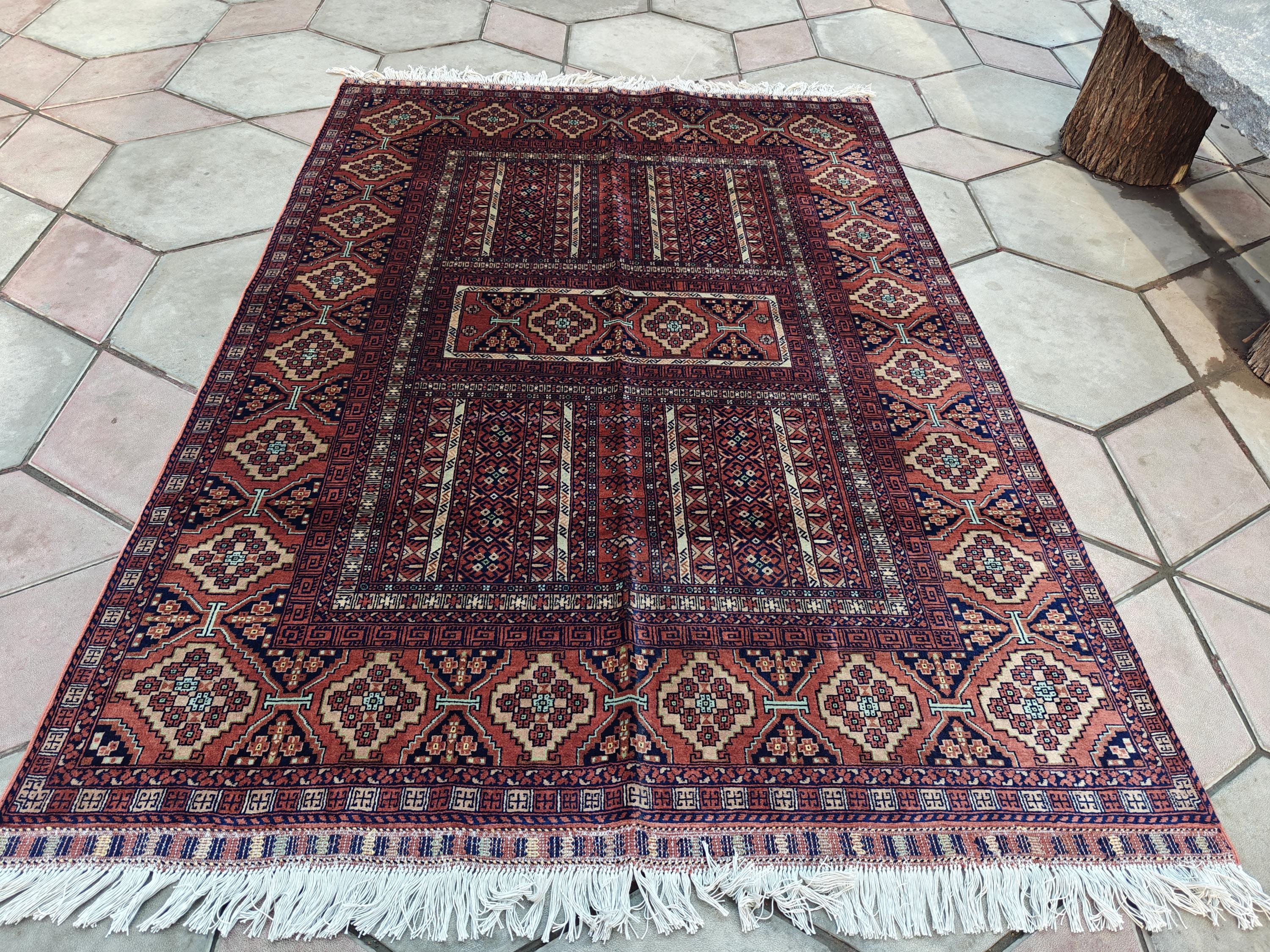 5x7 Brown Authentic Hand-Knotted Sarouk Rug Persian Vintage Wool Carpet | Luxury Area Rug for Living Room or Office, Boho Home Decor 6.5x4.9