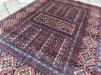 5x7 Brown Authentic Hand-Knotted Sarouk Rug Persian Vintage Wool Carpet | Luxury Area Rug for Living Room or Office, Boho Home Decor 6.5x4.9