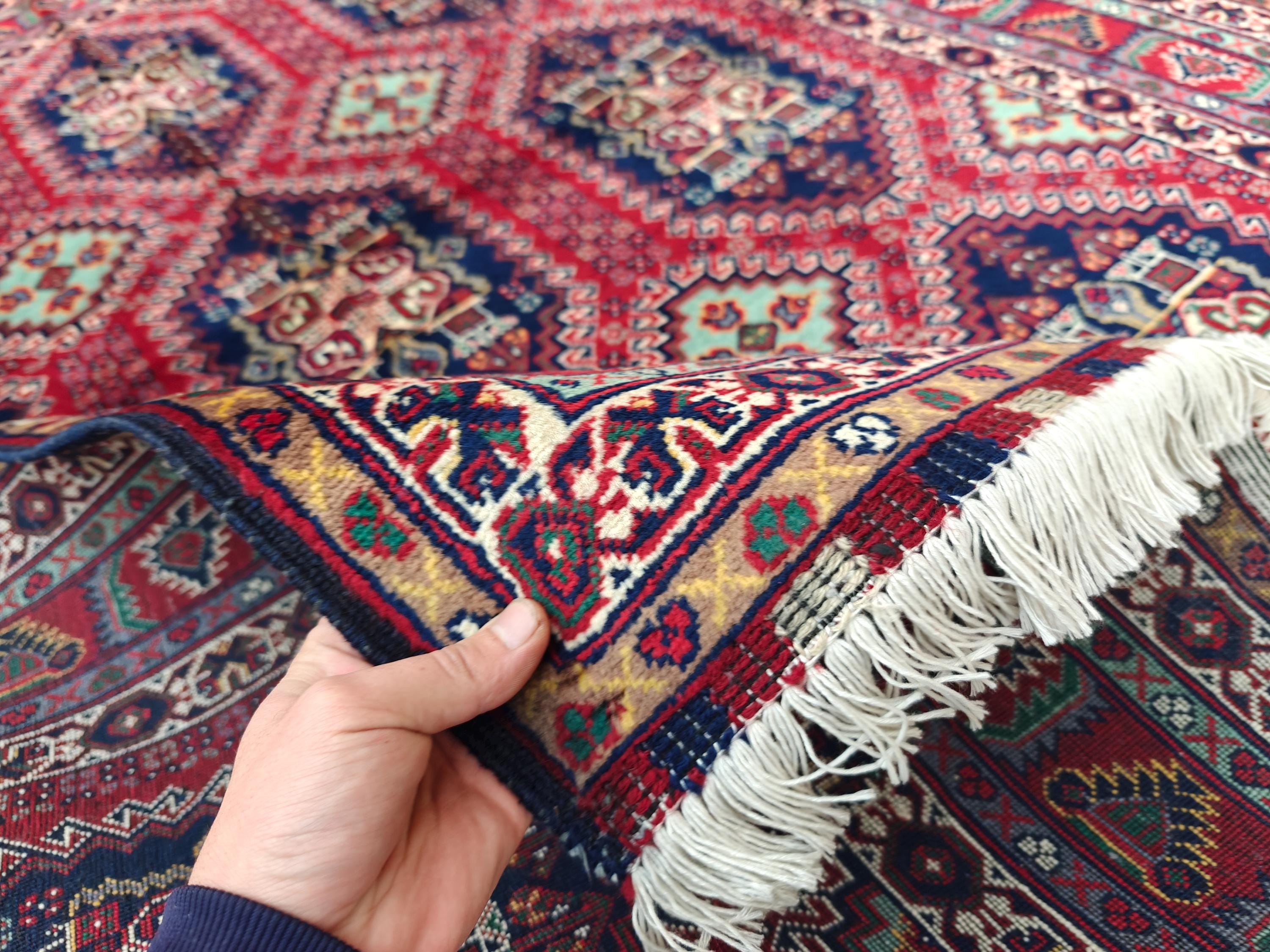 5x7 Handmade Afghan Samar Kanti Rug, Rugs For Living Room, Bedroom Rug, Vintage Style Home Decor 6.9x4.9ft, Medium Size Rug