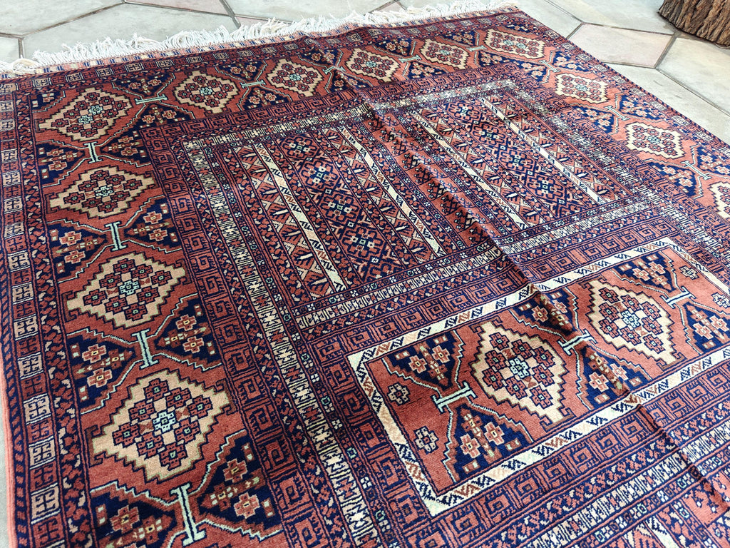 5x7 Brown Authentic Hand-Knotted Sarouk Rug Persian Vintage Wool Carpet | Luxury Area Rug for Living Room or Office, Boho Home Decor 6.5x4.9