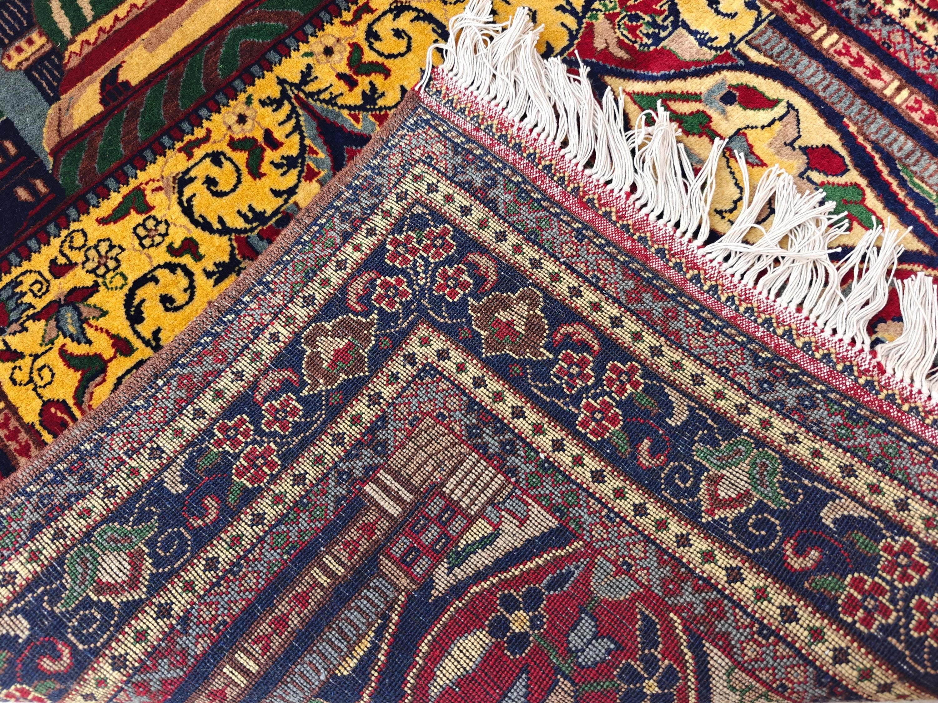 4.9x2.11 ft Vintage Belgian Prayer Mat Handwoven Wool Rug, Islamic Prayer Carpet, Small Area Rug for Home Decor”