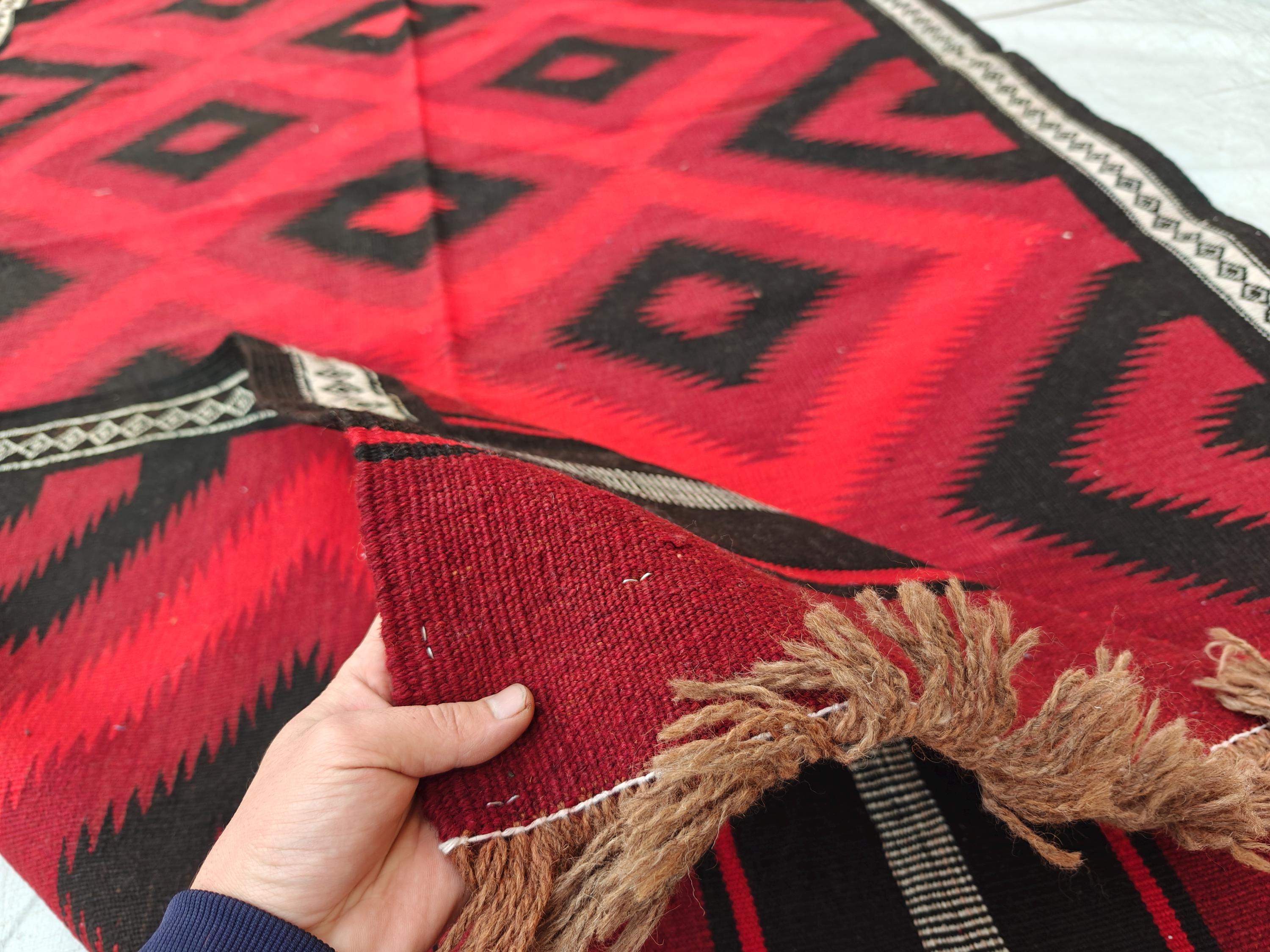 4x19 Large Handwoven Vintage Kilim Rug | Authentic Afghan Wool Carpet | Boho Chic Decor, Hallway Runner, Entryway Rug, Long Narrow Rug