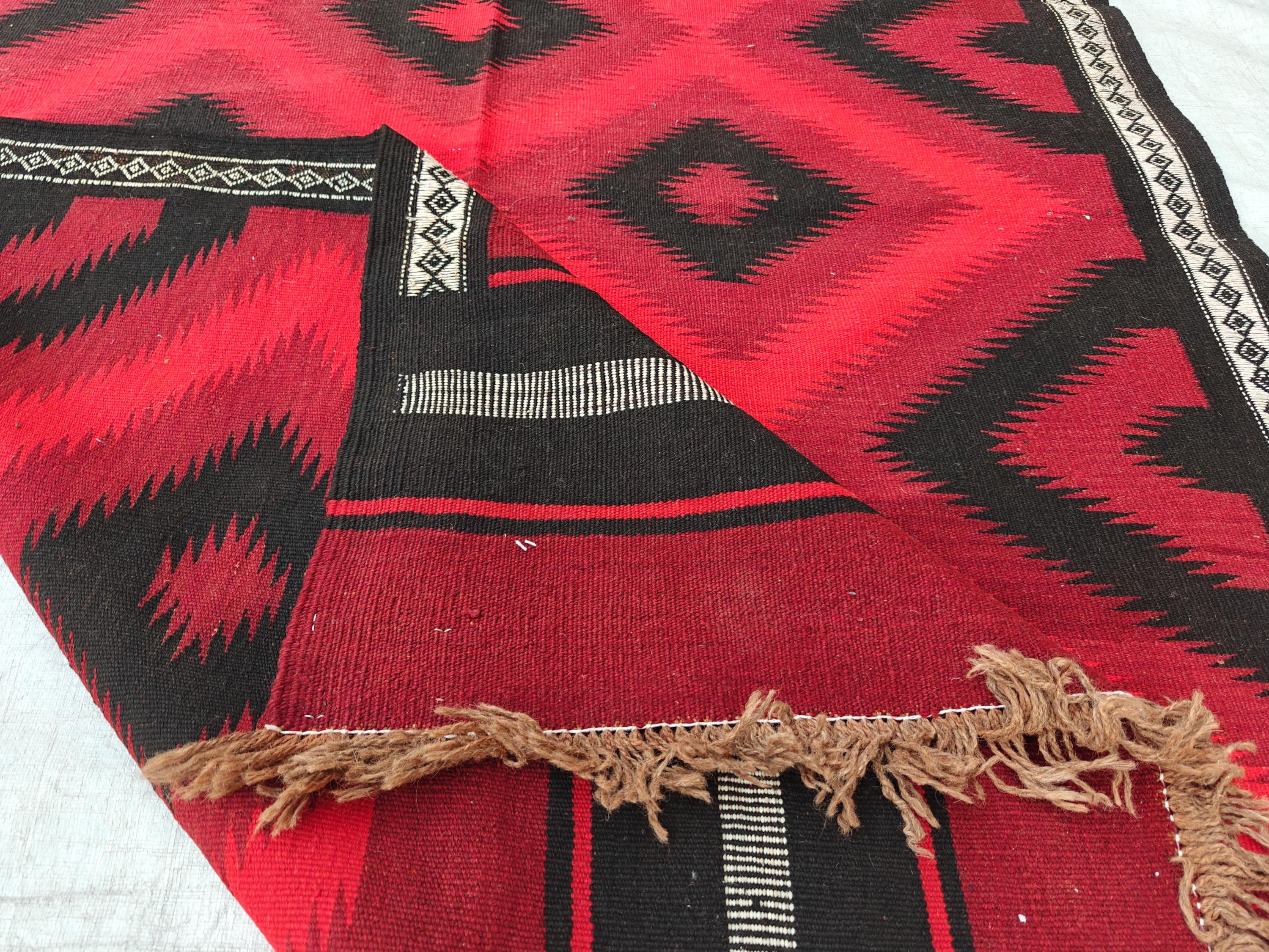 4x19 Large Handwoven Vintage Kilim Rug | Authentic Afghan Wool Carpet | Boho Chic Decor, Hallway Runner, Entryway Rug, Long Narrow Rug
