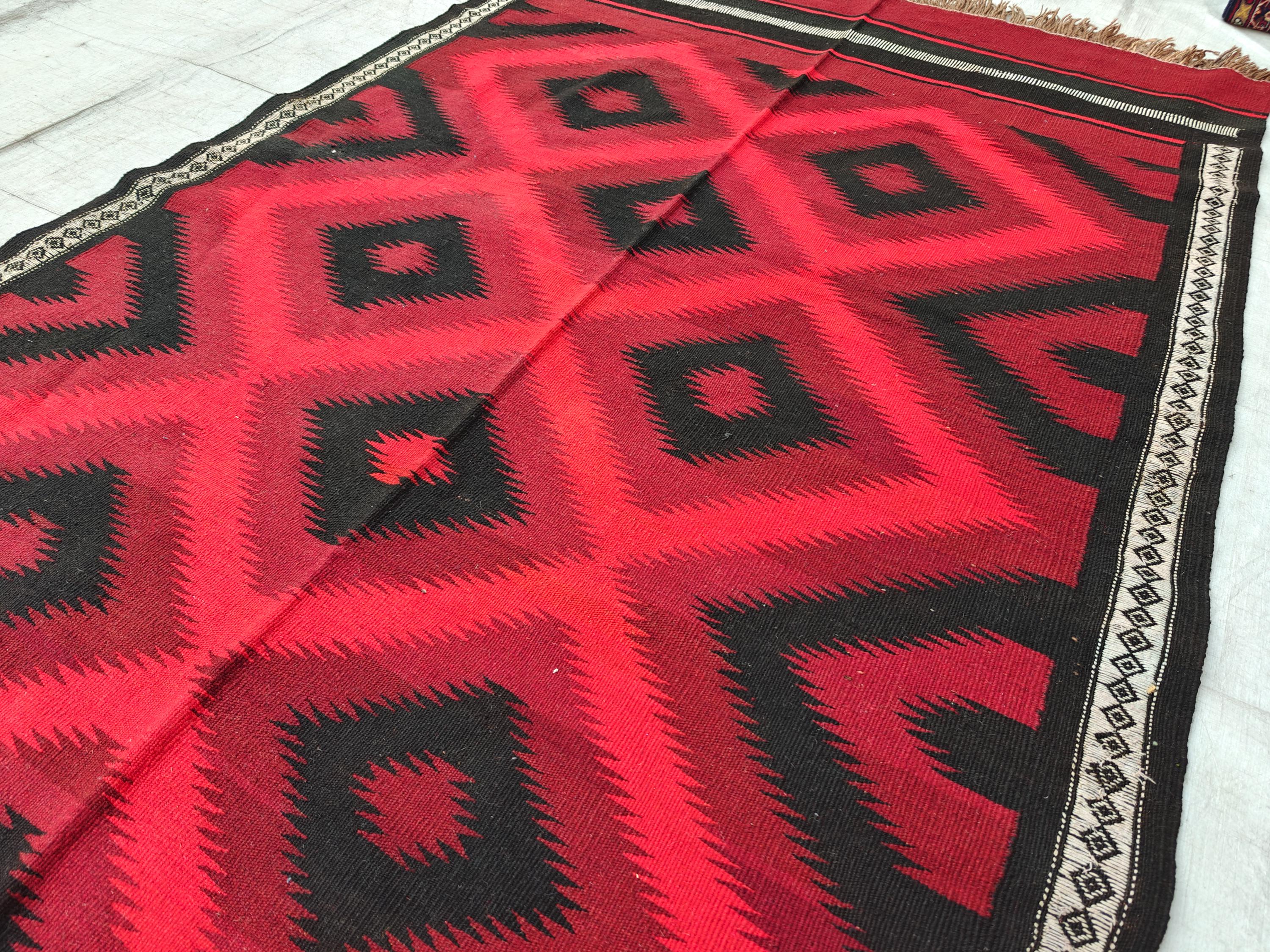 4x19 Large Handwoven Vintage Kilim Rug | Authentic Afghan Wool Carpet | Boho Chic Decor, Hallway Runner, Entryway Rug, Long Narrow Rug