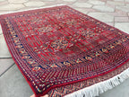 7x5 Authentic Hand-Knotted Rug | Persian Vintage Wool Carpet | Luxury Area Rug for Living Room or Office, Bedroom Rug, 6.5x4.9 ft