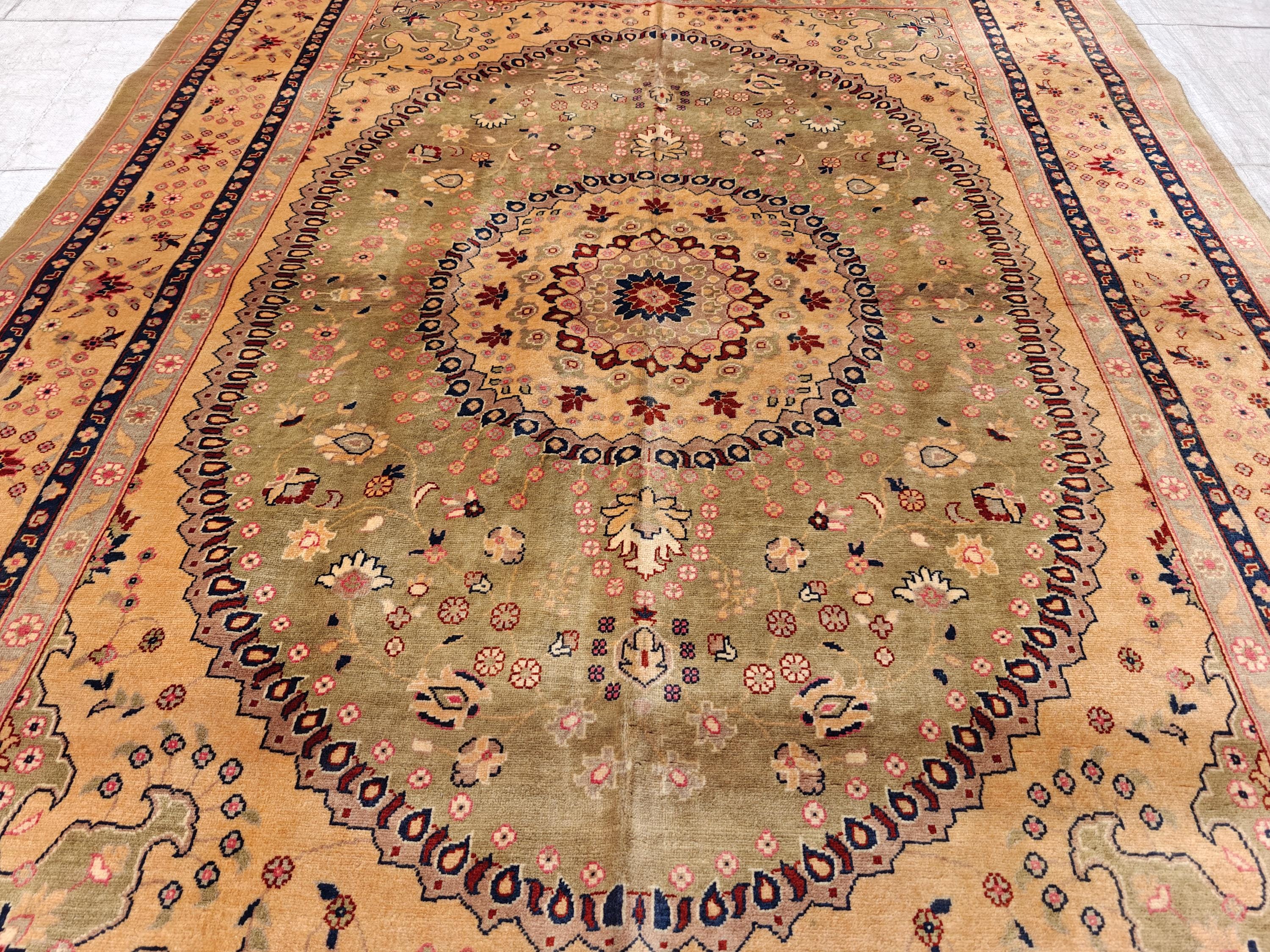 5x7 Antique Beljik Tabriz Handmade Rug, Rugs For Living Room, Bedroom Rug, Office Rug, Vintage Style Home Decor 6.9x5.1 Ft, Medium Size Rug