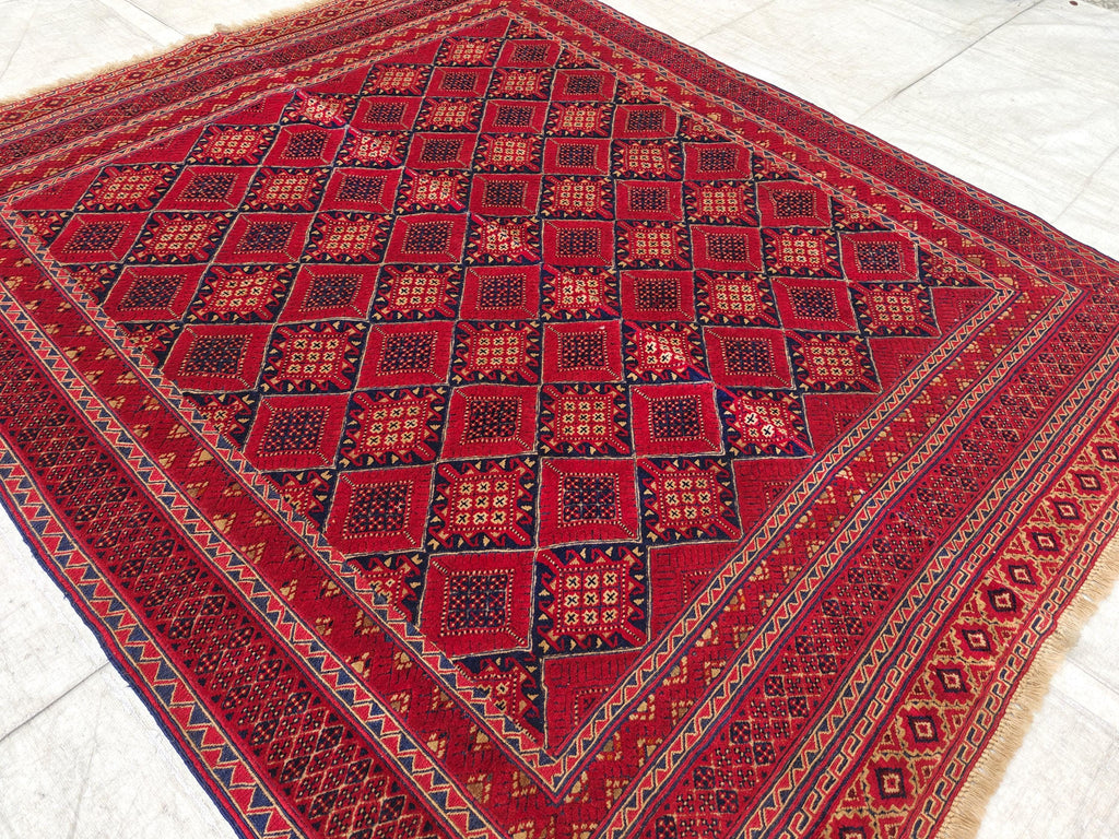 5.1x5.11 Collectible Rug Vintage Mashwari Afghan Handmade Rug, Rugs For Living Room, Bedroom Rug, Vintage Style Rug, Medium Size Rug