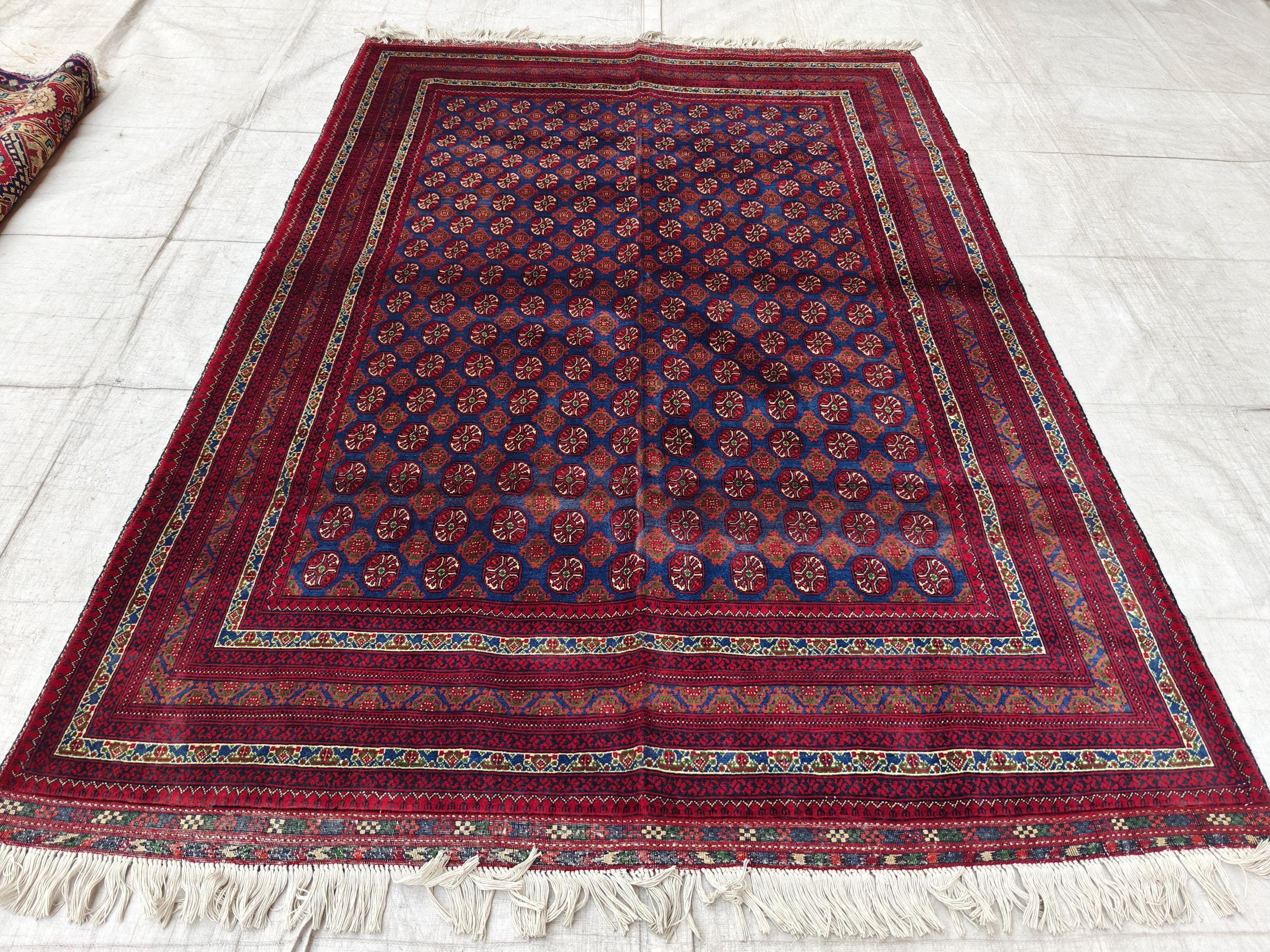 5x7 Mawrai Gul Afghan Handmade Rug,Vintage Style Home Decor, Rug For Living Room, Bedroom Rug, Office Rug 6.11x4.10 Ft, Medium Size Rug