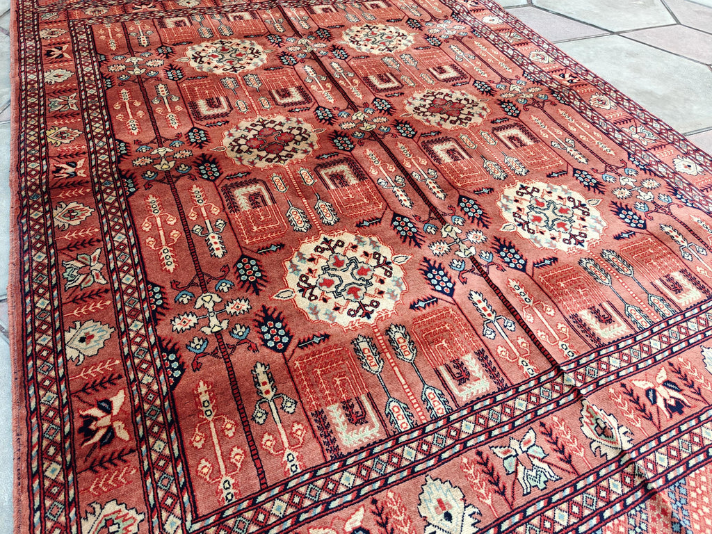 7x5 Authentic Hand-Knotted Sarouk Rug | Persian Wool Carpet | Luxury Area Rug for Living Room or Office, Dining Room Rug, 6.5x4.9 ft
