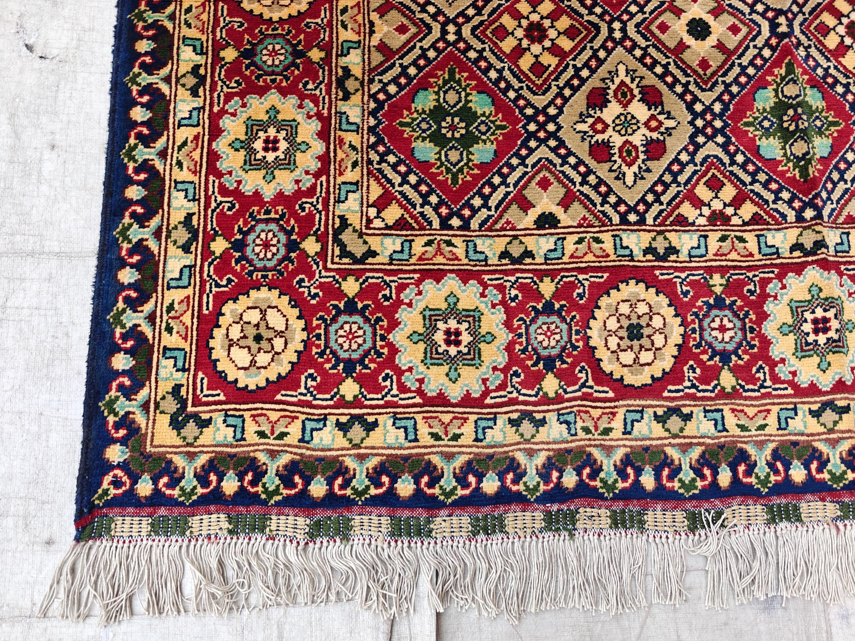 5x7 Colorful Yousafi Afghan Handwoven Rug, Vintage Style Home Decor, Rugs For Living Room, Bedroom Rug 6.10 x 4.11 ft, Medium Size Rug