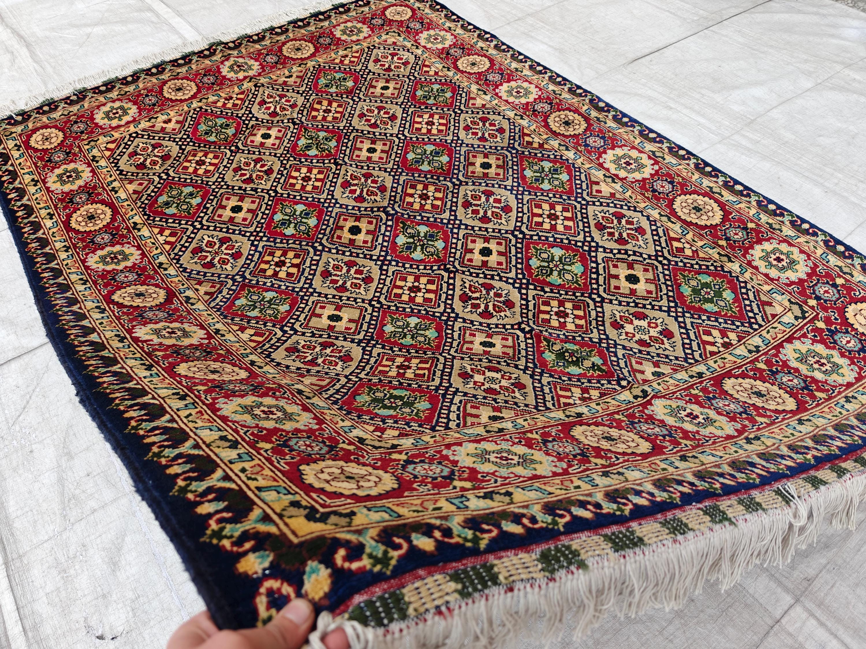 5x7 Colorful Yousafi Afghan Handwoven Rug, Vintage Style Home Decor, Rugs For Living Room, Bedroom Rug 6.10 x 4.11 ft, Medium Size Rug