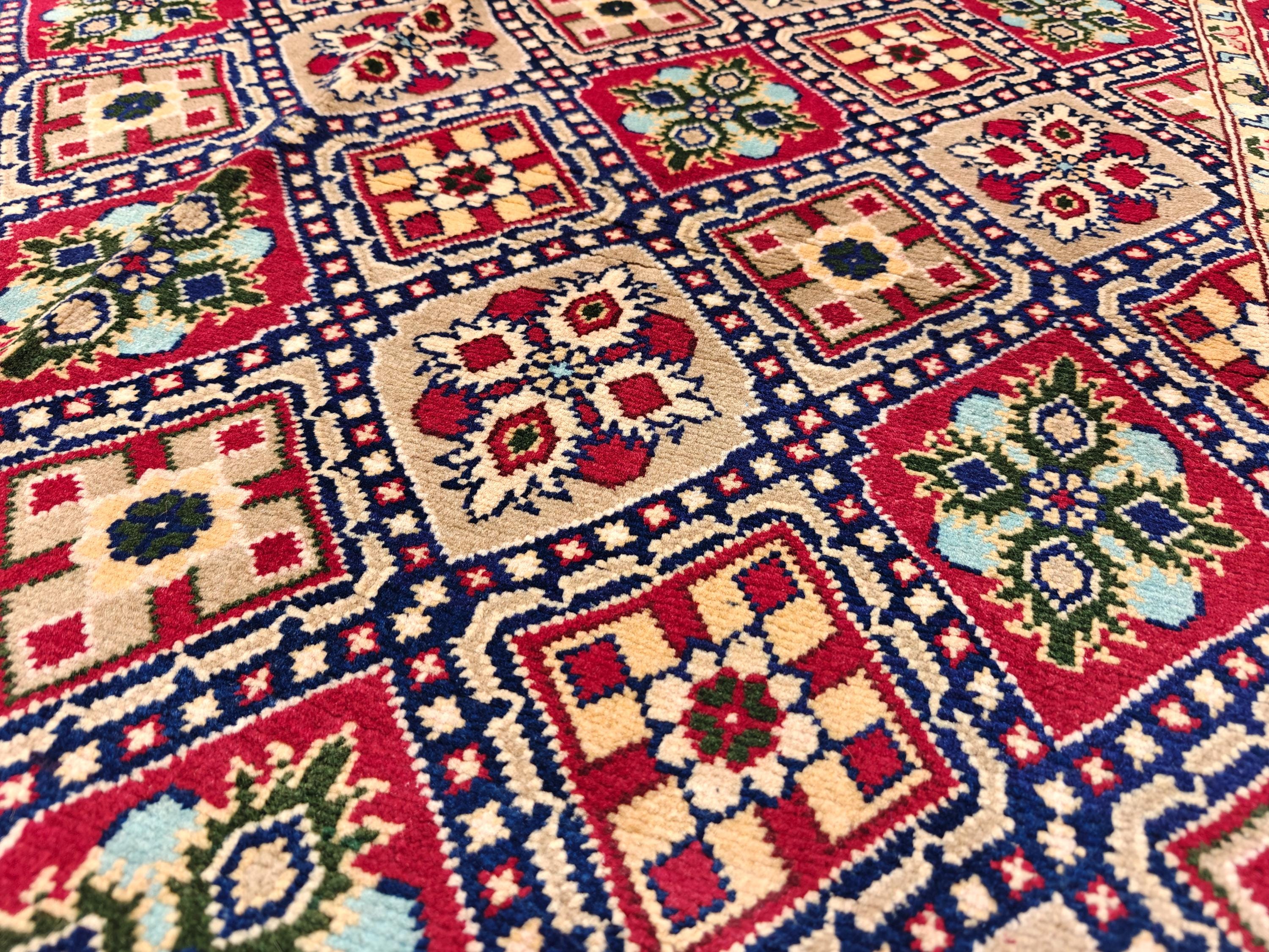5x7 Colorful Yousafi Afghan Handwoven Rug, Vintage Style Home Decor, Rugs For Living Room, Bedroom Rug 6.10 x 4.11 ft, Medium Size Rug