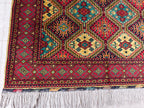 Square Yousafi Afghan Handmade Rug 4.8 x 4.4 ft, Small Area Rug, Entryway Rug, Door Mat