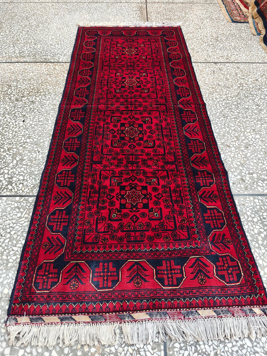 2x6 Entryway Runner, Bukhara Afghan Handmade Runner Rug, Hallway Runner, Short Runner for Hallway's, Stairs Rug, Corridor Runner 6.5x2 ft