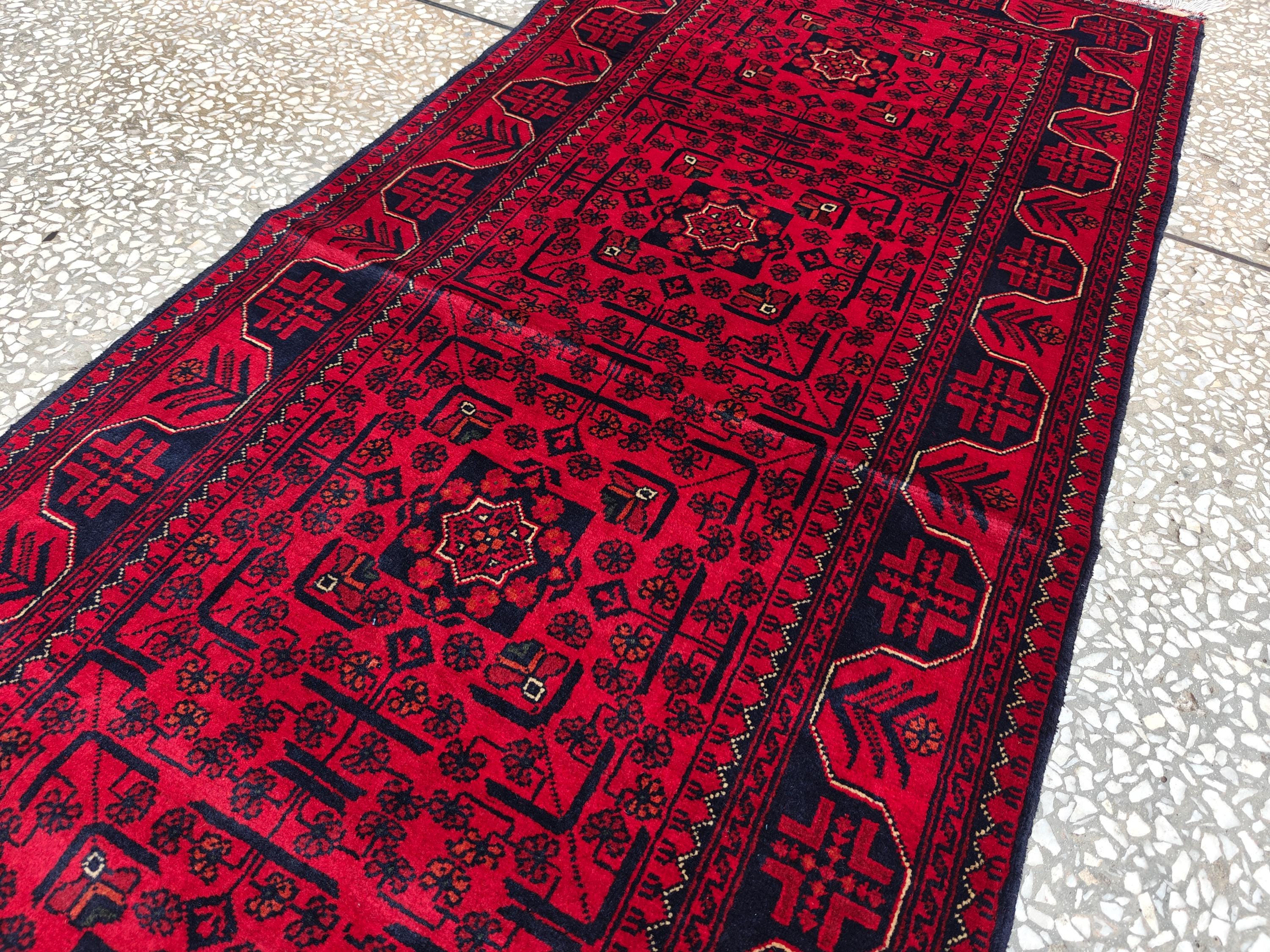 2x6 Entryway Runner, Bukhara Afghan Handmade Runner Rug, Hallway Runner, Short Runner for Hallway's, Stairs Rug, Corridor Runner 6.5x2 ft