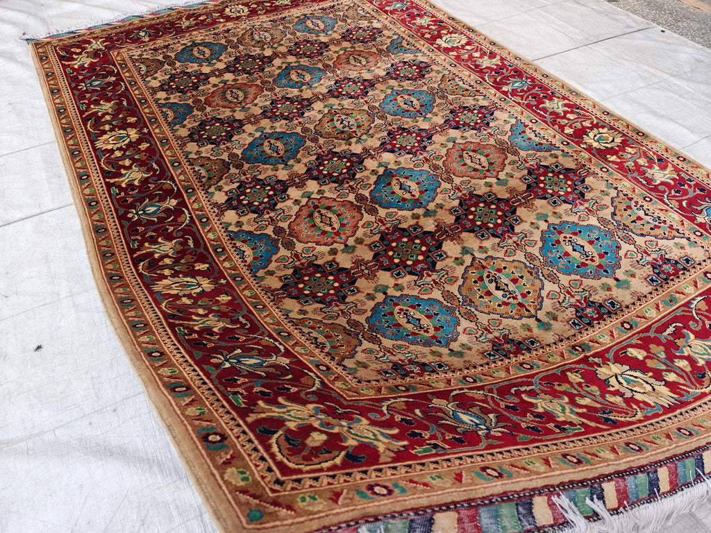 7x10 Elegant Colorful Kashi Afghan Handmade Rug, Rugs For Living Room, Bedroom Rug, Office Rug, Large area Rug 10.3 x 6.8 ft