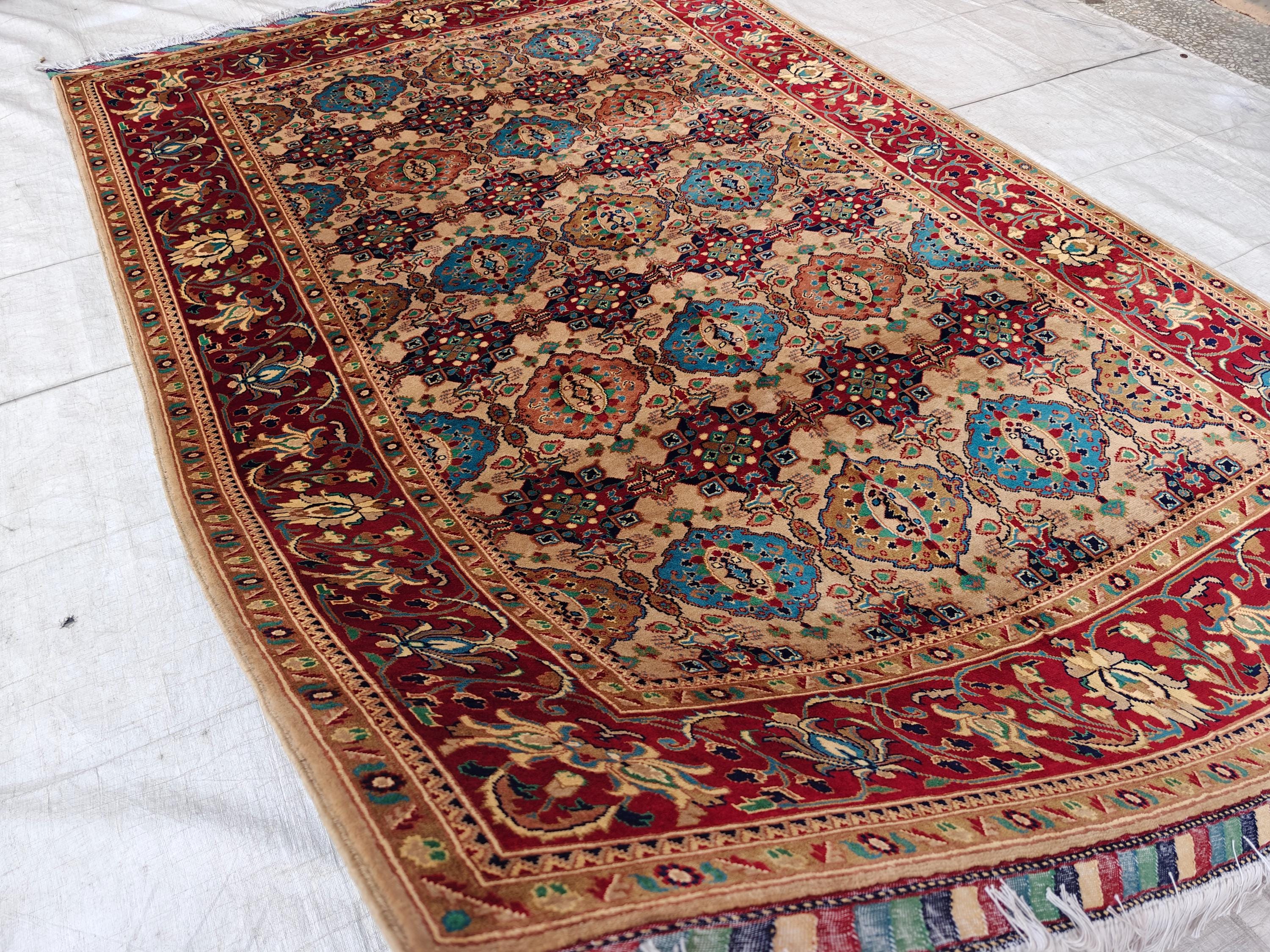 7x10 Elegant Colorful Kashi Afghan Handmade Rug, Rugs For Living Room, Bedroom Rug, Office Rug, Large area Rug 10.3 x 6.8 ft