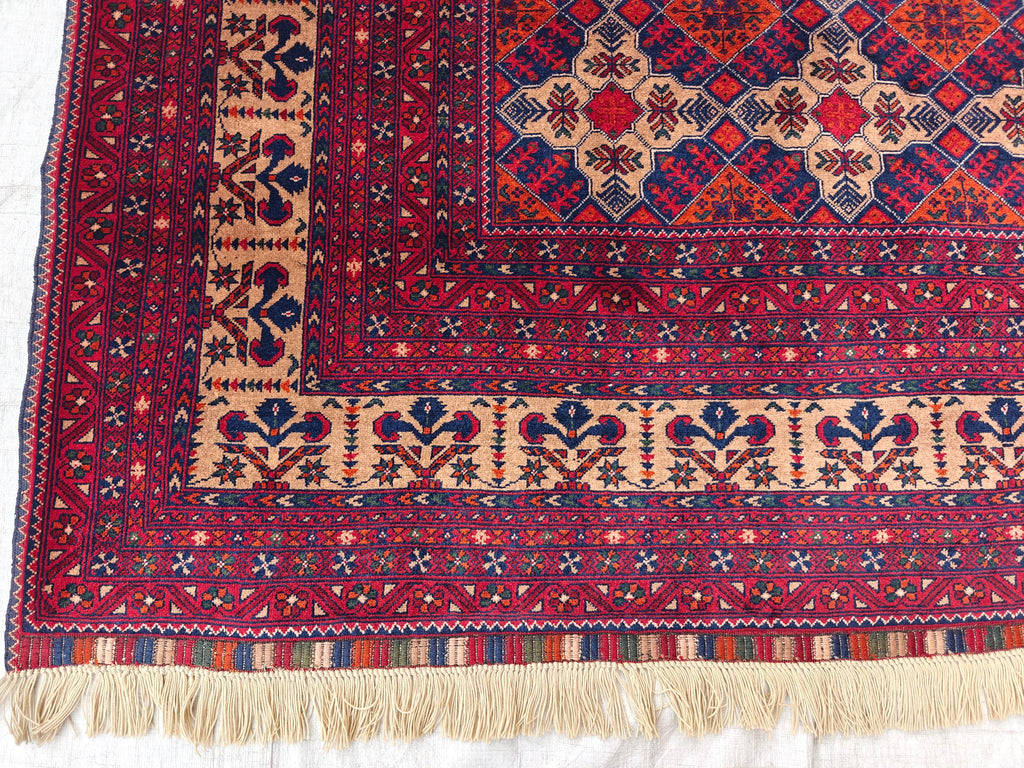 6.7x9.5 Beljik Yousafi Handwoven Afghan Rug, Rugs For Living Room, Bedroom Rug, Office Rug, Farmhouse Rug, One of a Kind Rug