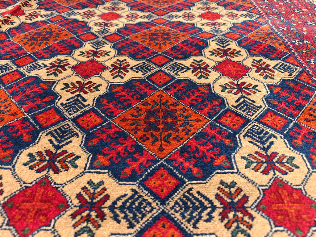 6.7x9.5 Beljik Yousafi Handwoven Afghan Rug, Rugs For Living Room, Bedroom Rug, Office Rug, Farmhouse Rug, One of a Kind Rug