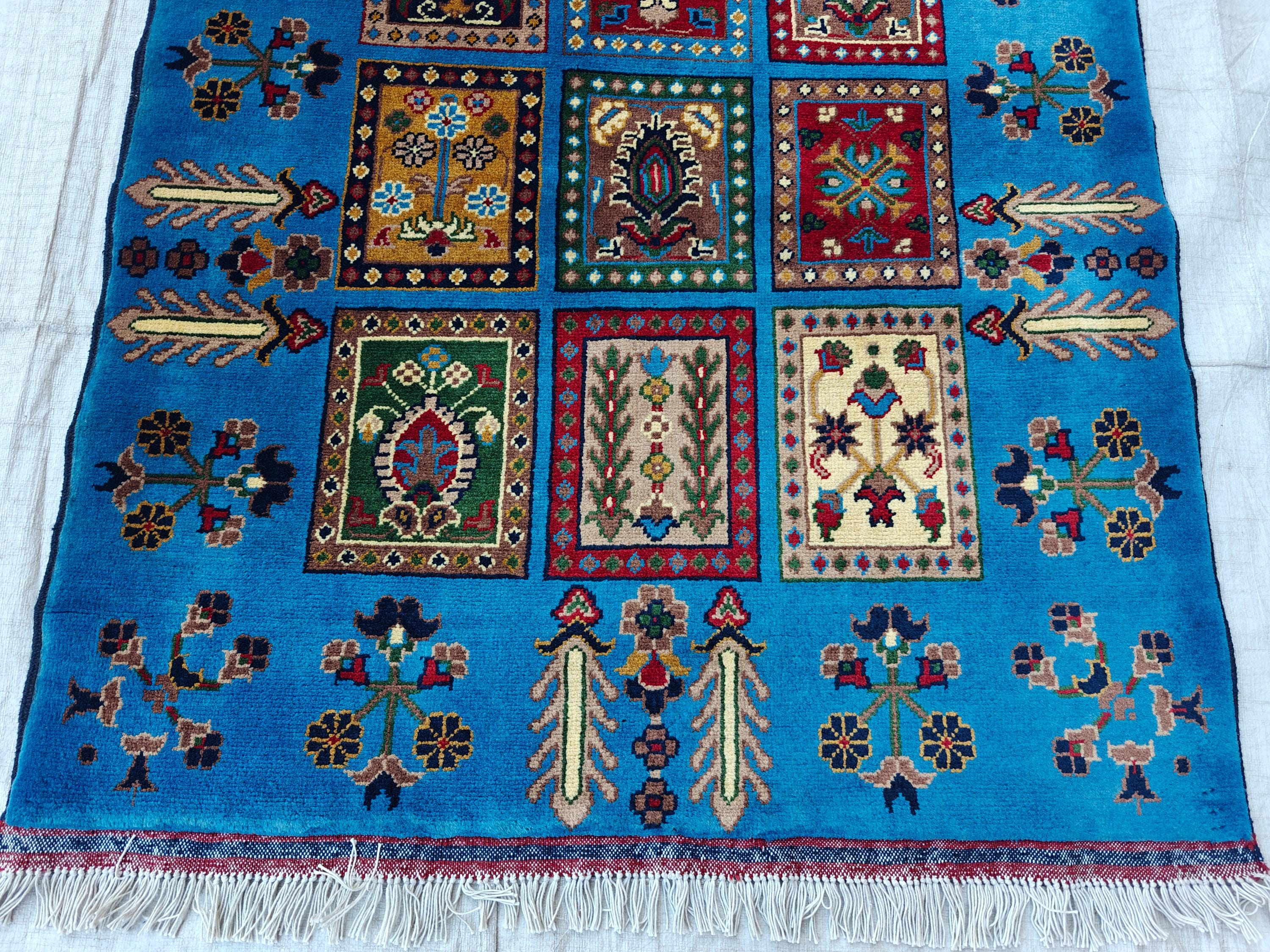 3x7 Afghan Handmade Runner 6.7 x 3.1 ft, Hallway Runner, Entryway Runner, Short Narrow Rug, Rugs For Living Room