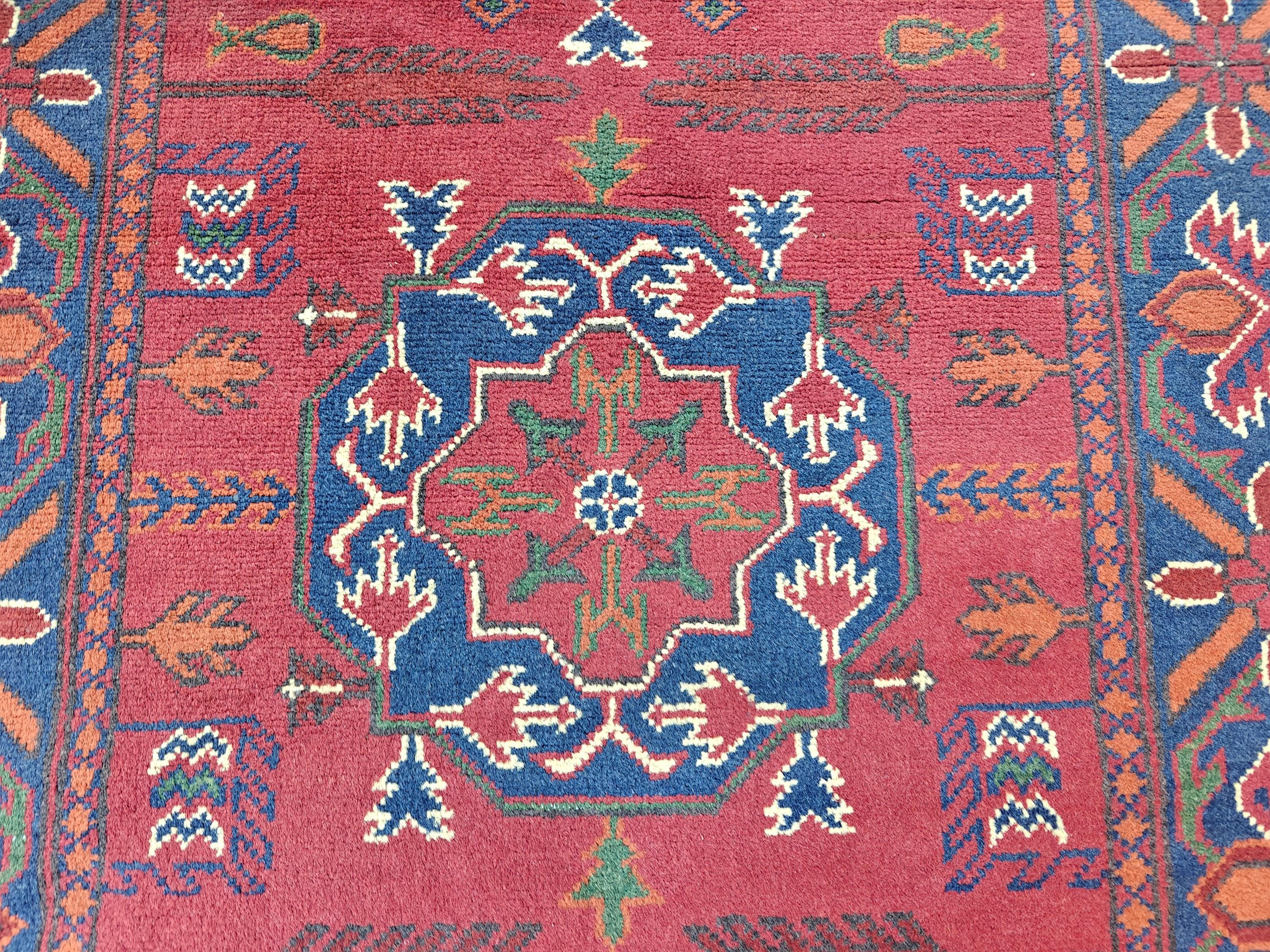 11 ft Vintage Runner Rug, Bukhara Turkmen Tribal Handmade Wool Red Rug, Oriental Afghan Antique Kagai Veg Dyes 3x11 Rug, Hallway Runner Rug