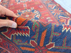 11 ft Vintage Runner Rug, Bukhara Turkmen Tribal Handmade Wool Red Rug, Oriental Afghan Antique Kagai Veg Dyes 3x11 Rug, Hallway Runner Rug