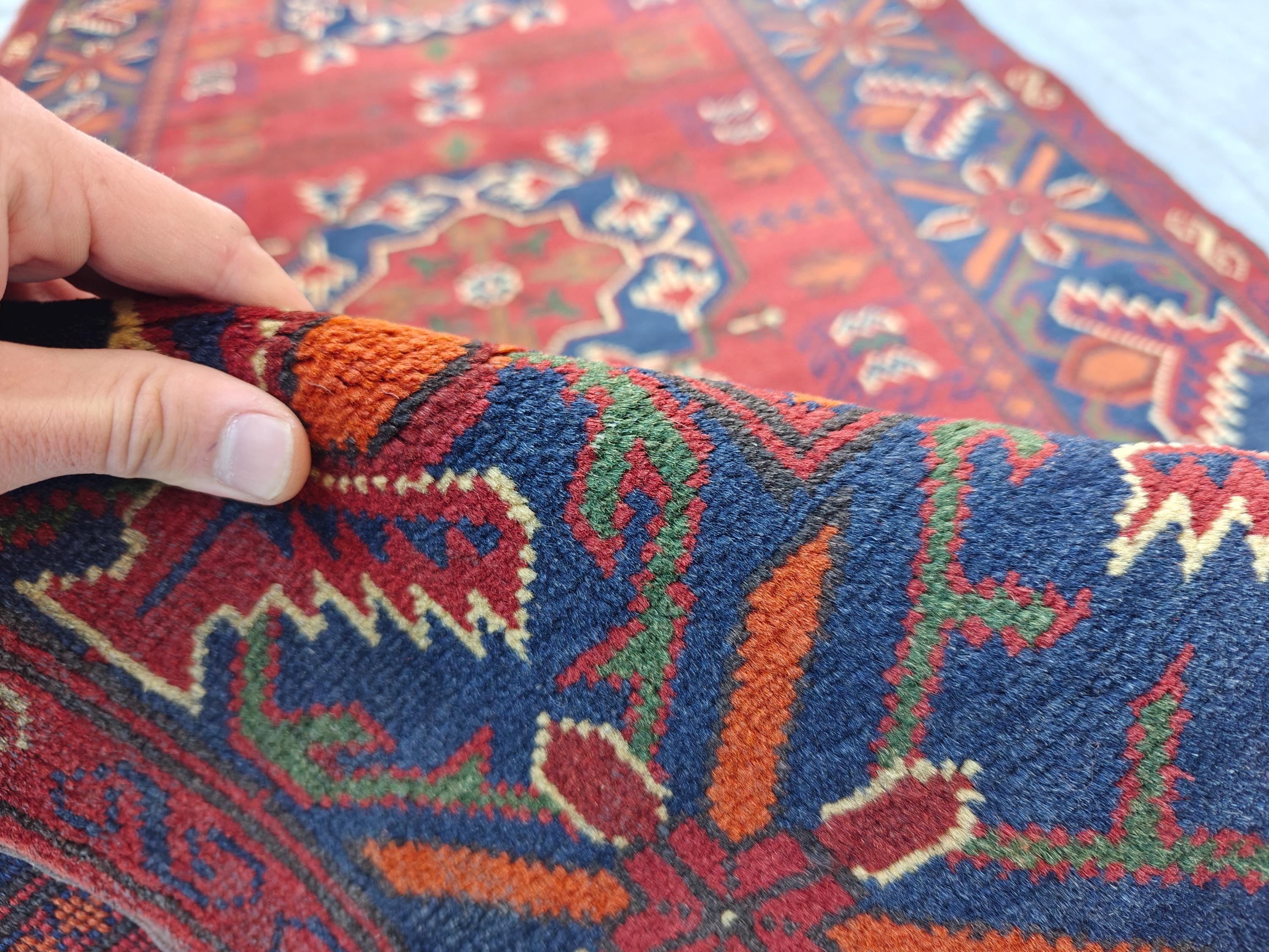 11 ft Vintage Runner Rug, Bukhara Turkmen Tribal Handmade Wool Red Rug, Oriental Afghan Antique Kagai Veg Dyes 3x11 Rug, Hallway Runner Rug