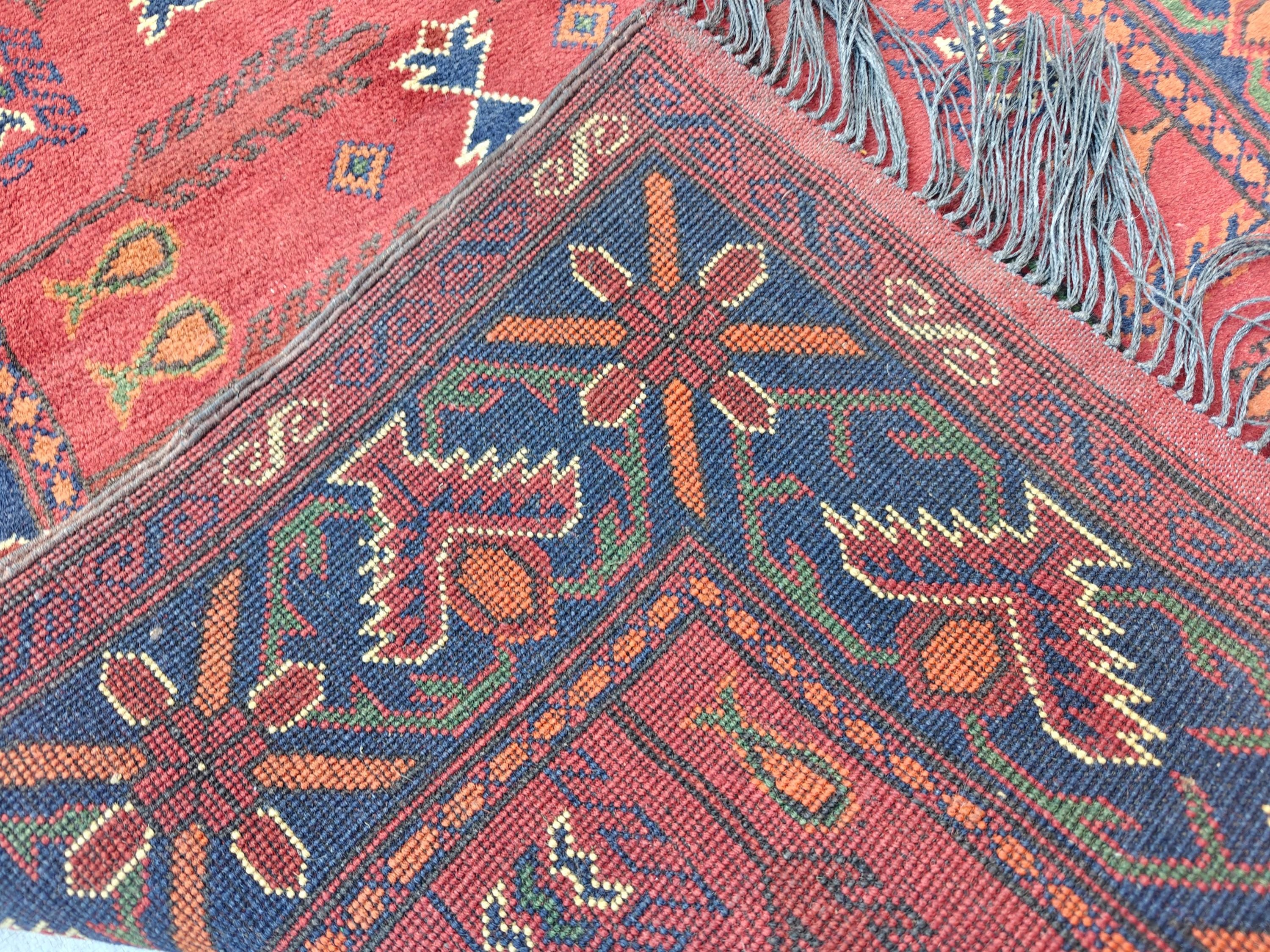 11 ft Vintage Runner Rug, Bukhara Turkmen Tribal Handmade Wool Red Rug, Oriental Afghan Antique Kagai Veg Dyes 3x11 Rug, Hallway Runner Rug