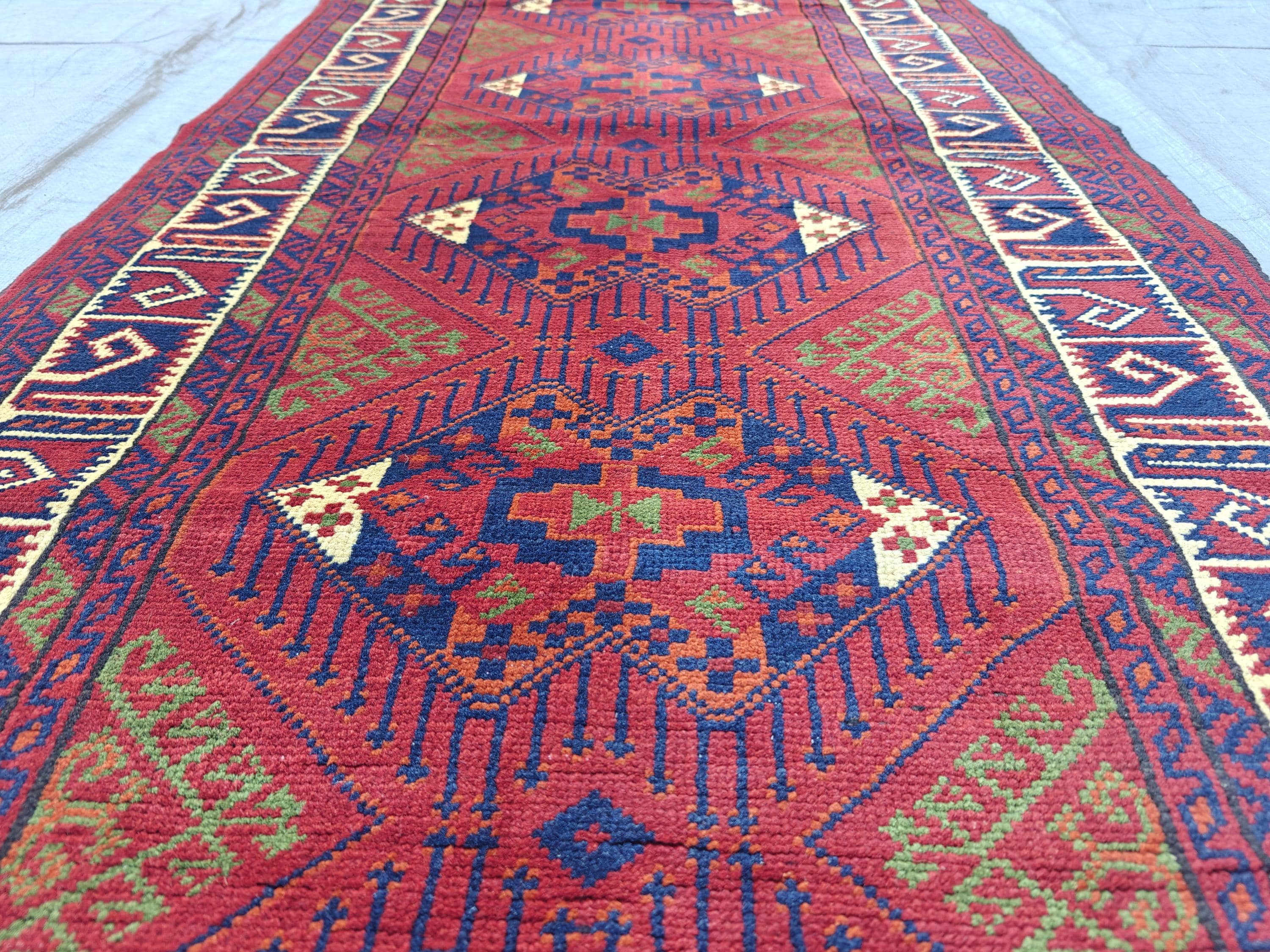 Afghan Rug 10ft Runner Rug, Vintage Khal Mohammadi Handmade Wool Rug, Oriental Turkmen Tribal Rug, 2.7x9.7 ft Kitchen Runner, Hallway Runner