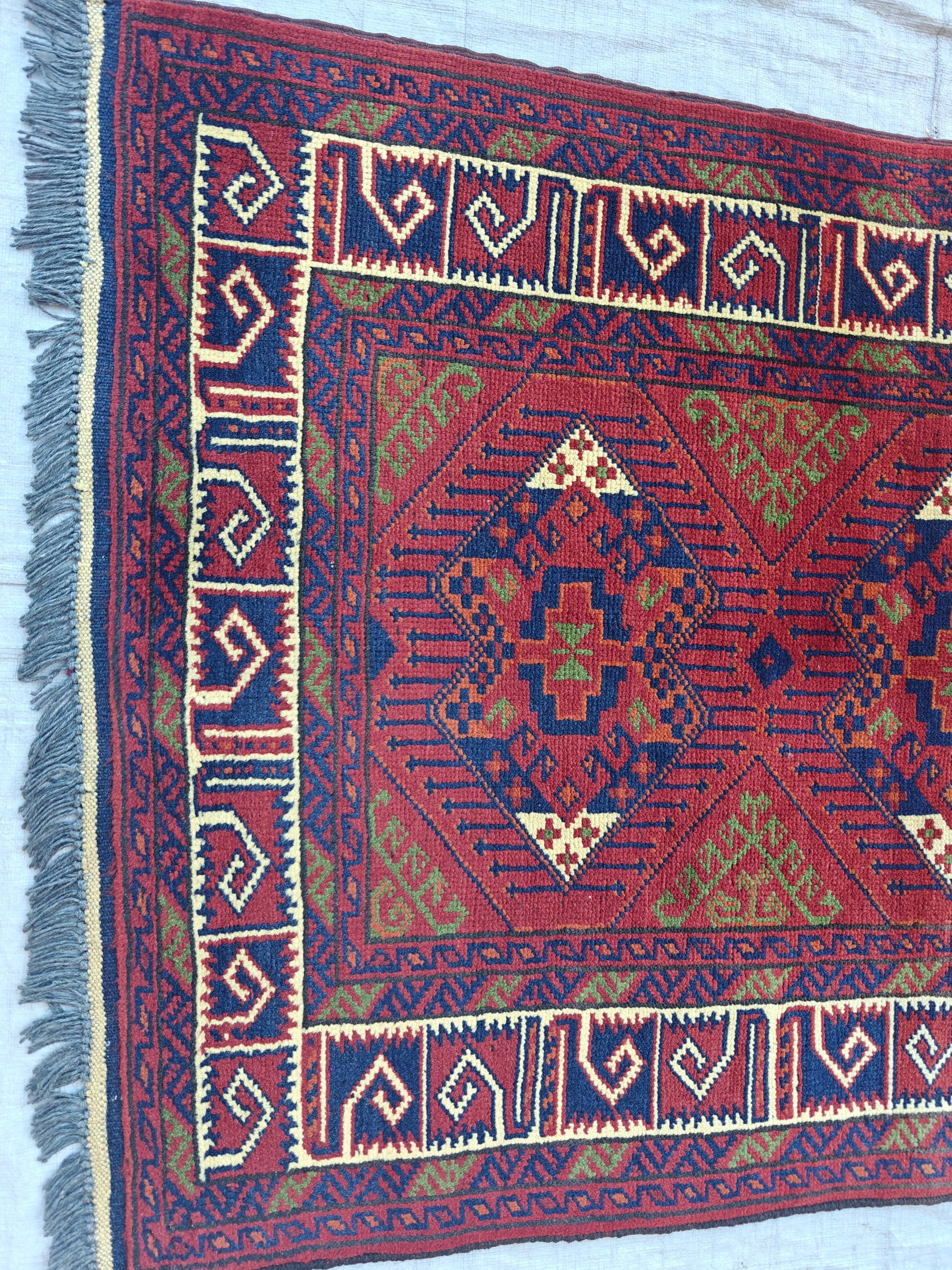 Afghan Rug 10ft Runner Rug, Vintage Khal Mohammadi Handmade Wool Rug, Oriental Turkmen Tribal Rug, 2.7x9.7 ft Kitchen Runner, Hallway Runner