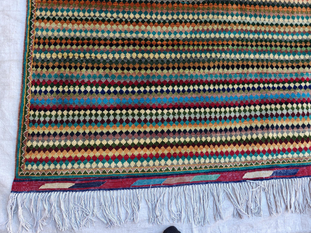 Gabbeh Rug 8x18, Handmade Afghan Rug, Rugs For Living Room, Farmhouse Rug, Bedroom Rug, Boho Home Decor 18.3 x 8.6 Ft