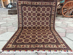 7x5 Authentic Ahal Gul Rug Handwoven Carpet with Rich Colors and Traditional Design, Kitchen Rug, Farmhouse Rug, Bedroom Rug 6.5x4.9 ft
