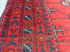 4.2x2.8 Vintage Mawri Gul Afghan Handmade Rug, Small Area Rug, Rugs for Living Room, Bedroom Rugs, Farmhouse Rug