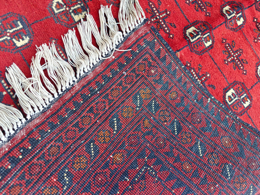 4.2x2.8 Vintage Mawri Gul Afghan Handmade Rug, Small Area Rug, Rugs for Living Room, Bedroom Rugs, Farmhouse Rug