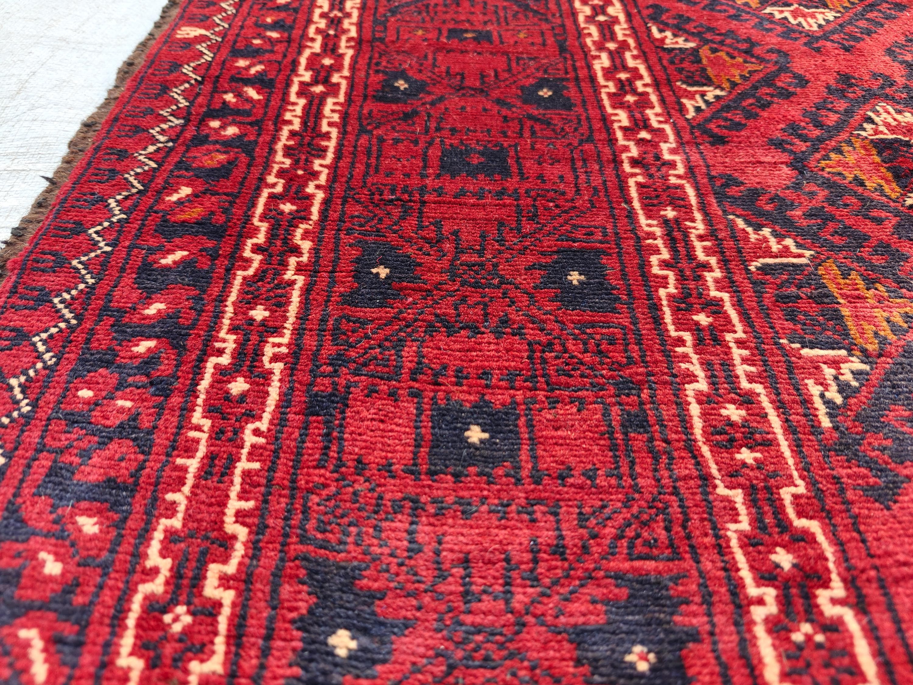 Collectible Rug 5x3, Vintage Chinar Gul Handwoven Rug, Rugs for Living Room, Bedroom Rug, Farmhouse Rug, Small Accent Rug, 4.10x3.5 Ft