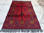3x5 Vintage Khal Mohammadi Afghan Handmade Rug, Collectible Item, Rugs for Living Room, Bedroom Rug, Farmhouse Rug, 4.11x3.4 ft