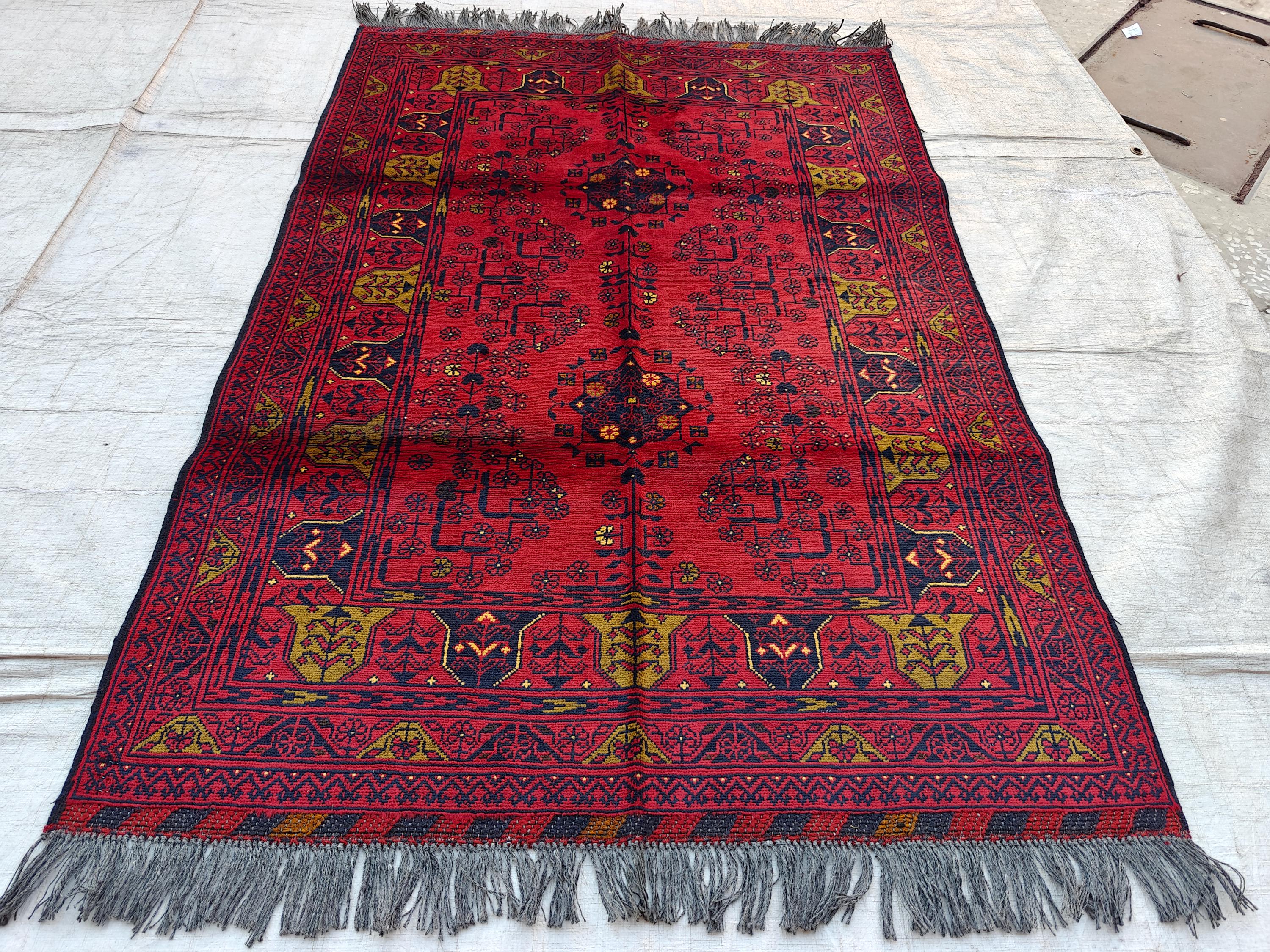 3x5 Vintage Khal Mohammadi Afghan Handmade Rug, Collectible Item, Rugs for Living Room, Bedroom Rug, Farmhouse Rug, 4.11x3.4 ft