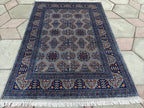 5x7 Handcrafted Saruki Rug Traditional Turkmen Carpet Stunning Design and Quality, Farmhouse Rug, Kitchen Rug, Boho Home Decor 6.7x5.1 ft
