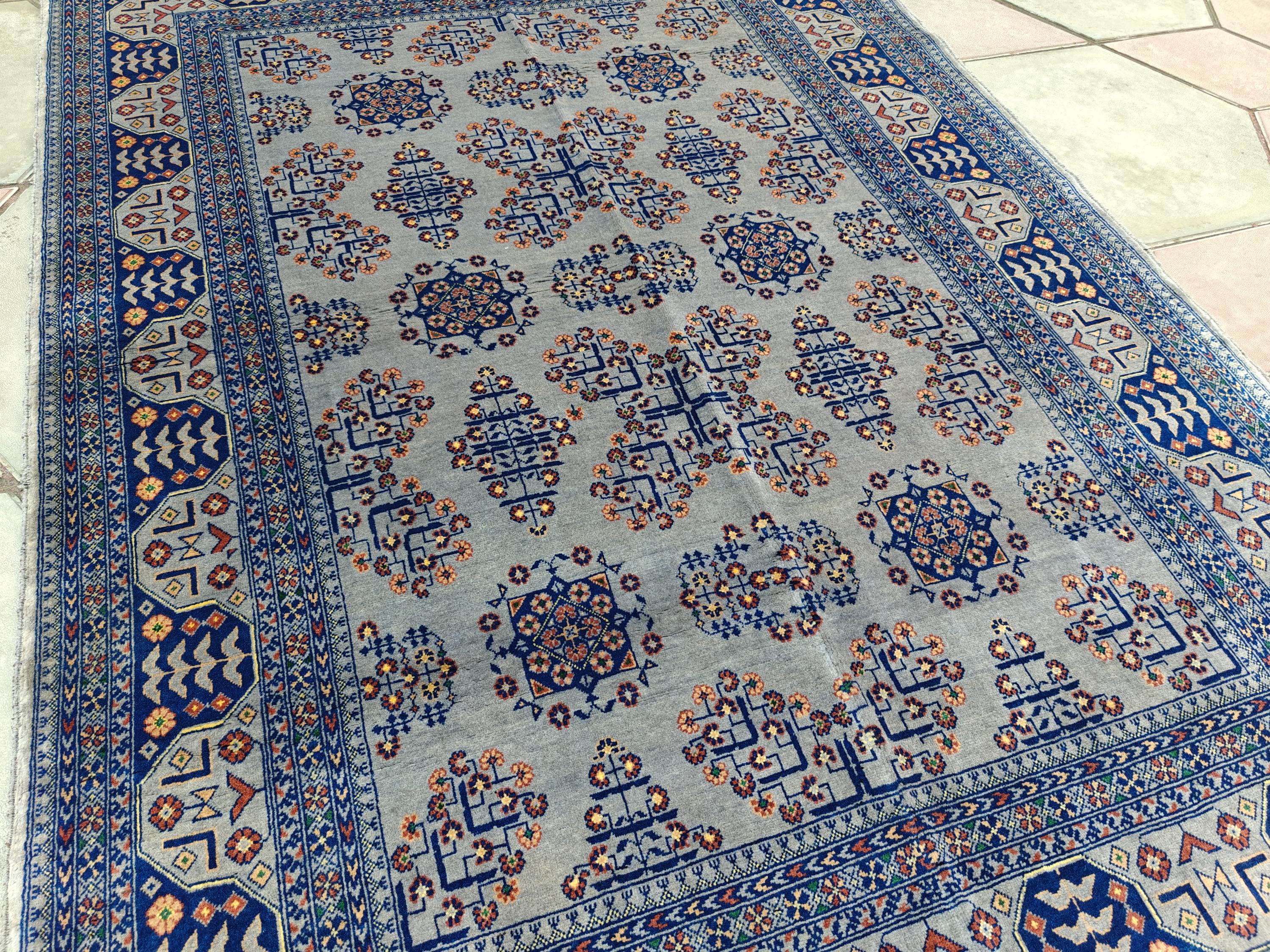 5x7 Handcrafted Saruki Rug Traditional Turkmen Carpet Stunning Design and Quality, Farmhouse Rug, Kitchen Rug, Boho Home Decor 6.7x5.1 ft