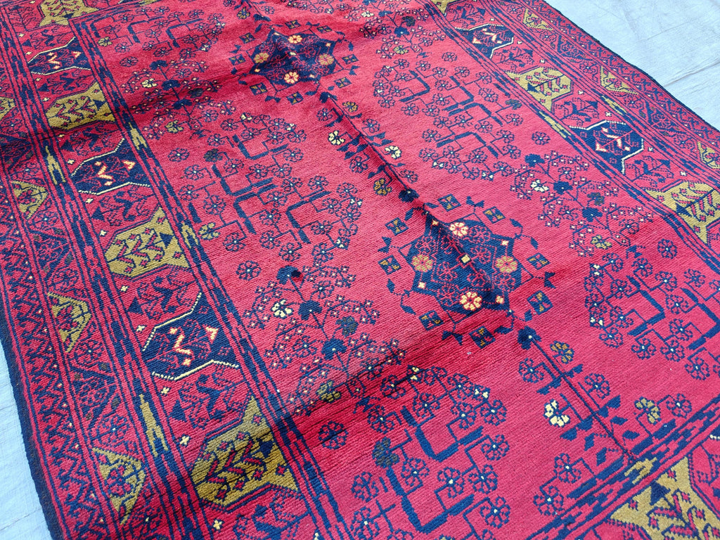 3x5 Vintage Khal Mohammadi Afghan Handmade Rug, Collectible Item, Rugs for Living Room, Bedroom Rug, Farmhouse Rug, 4.11x3.4 ft
