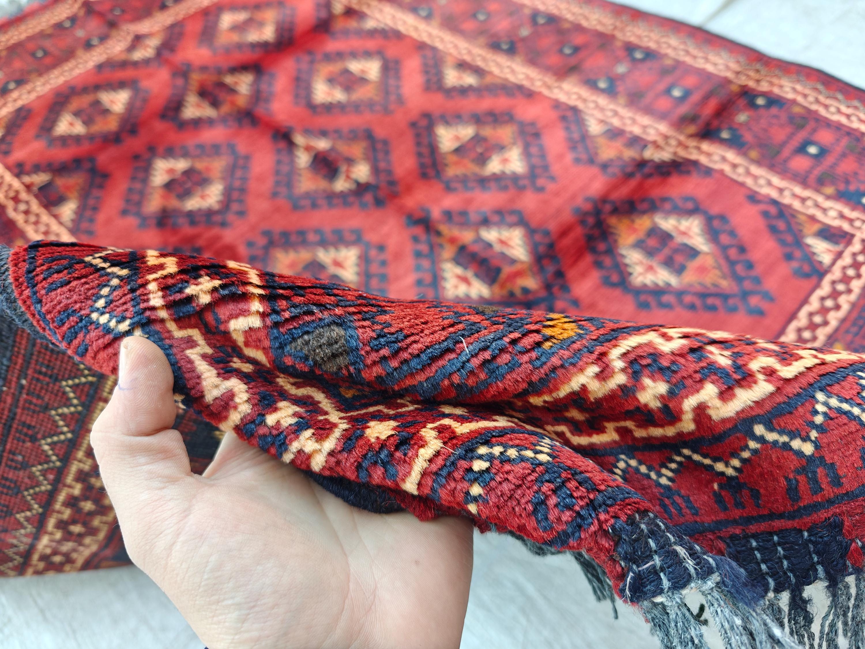 1980s Vintage Chinar Gul Afghan Handwoven Rug, Vintage Home Style, Farmhouse Rug, Collectible Rug, Bedroom Rug 4.10x3.4 ft