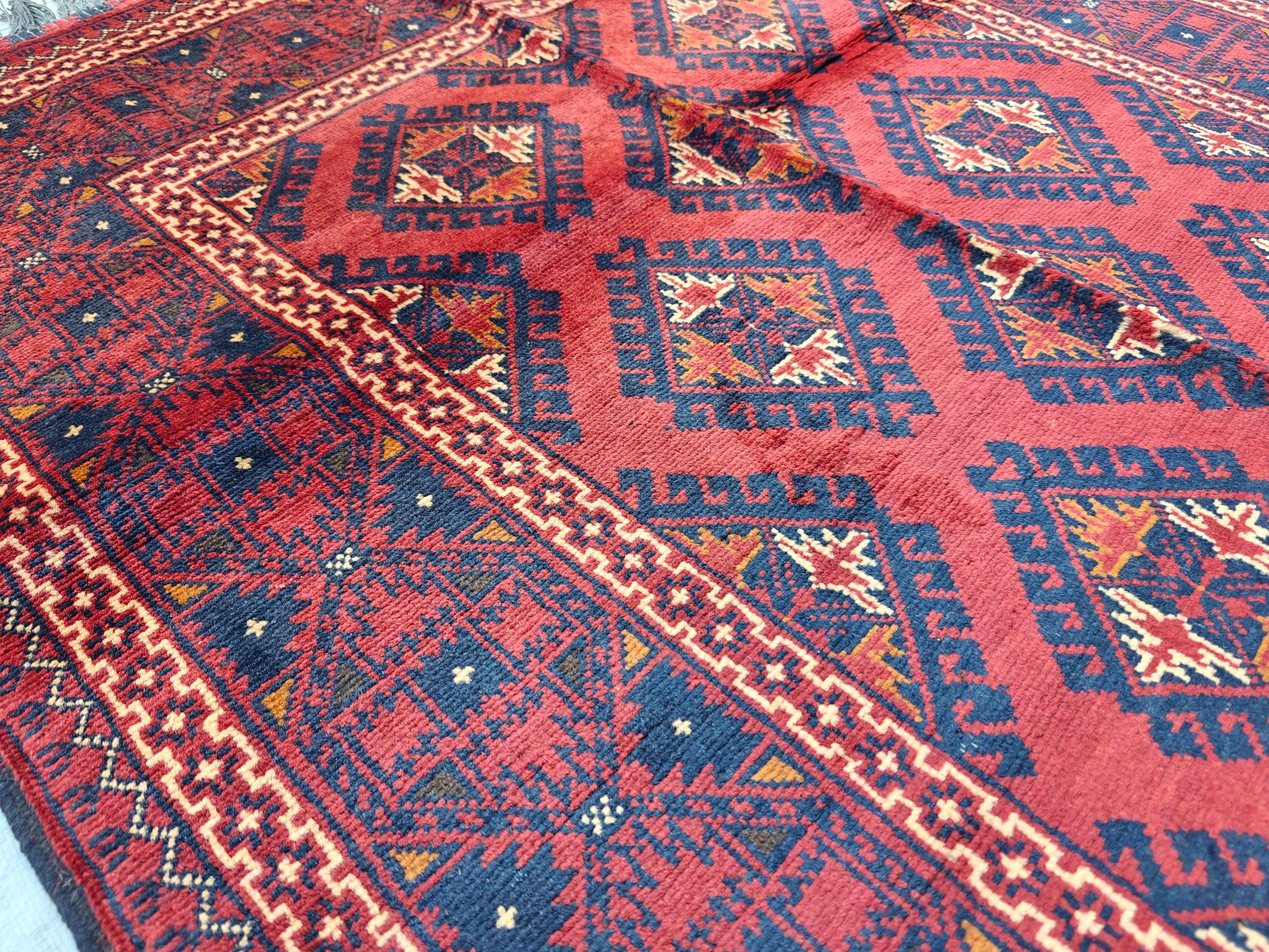 1980s Vintage Chinar Gul Afghan Handwoven Rug, Vintage Home Style, Farmhouse Rug, Collectible Rug, Bedroom Rug 4.10x3.4 ft
