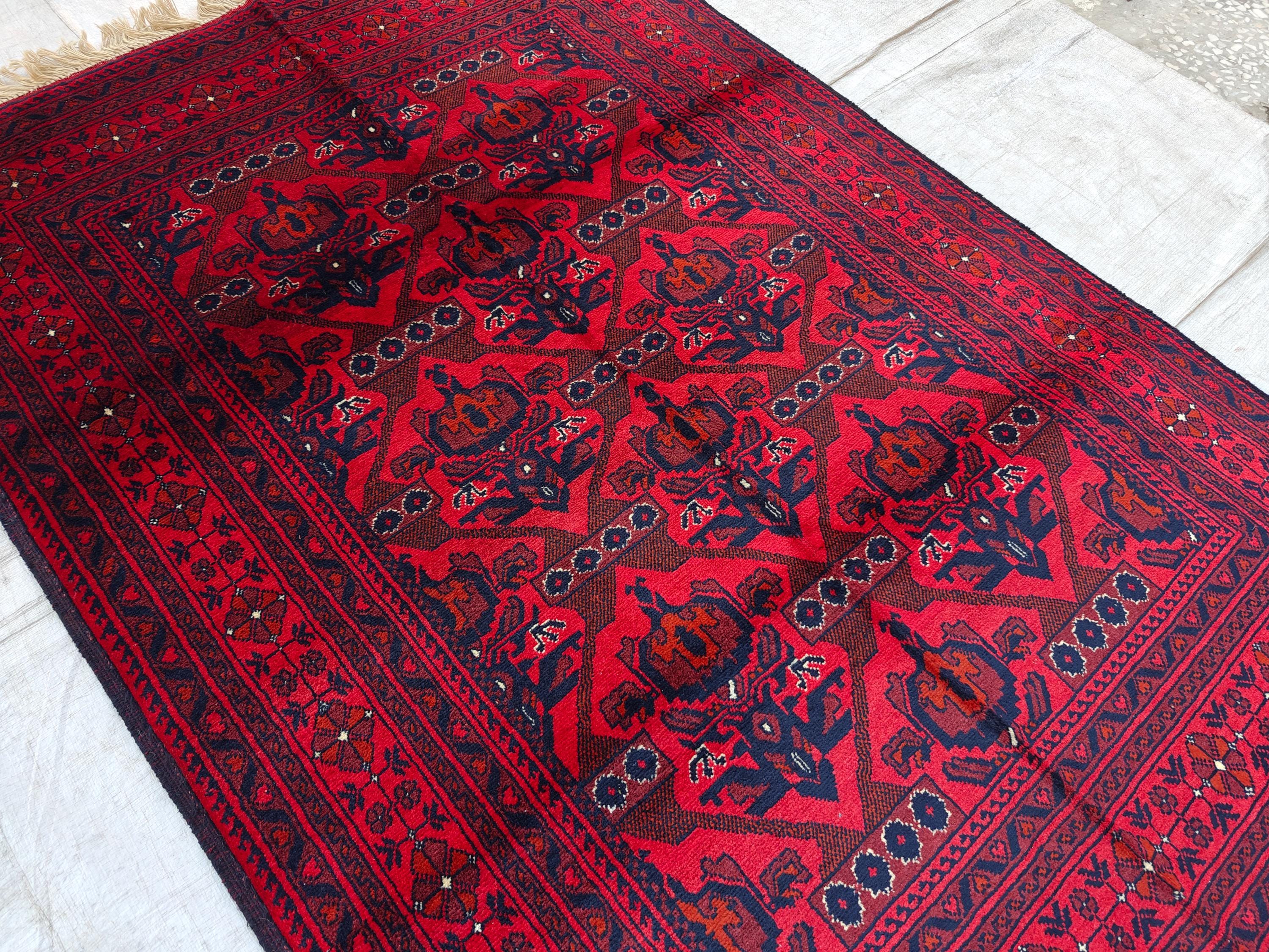 5x3 Vintage Beljik Afghan Handmade Rug, Rugs for Living Room, Bedroom Rug, Entryway Rug, Home Decor Rug, Farmhouse Rug, 4.10x3.5 ft