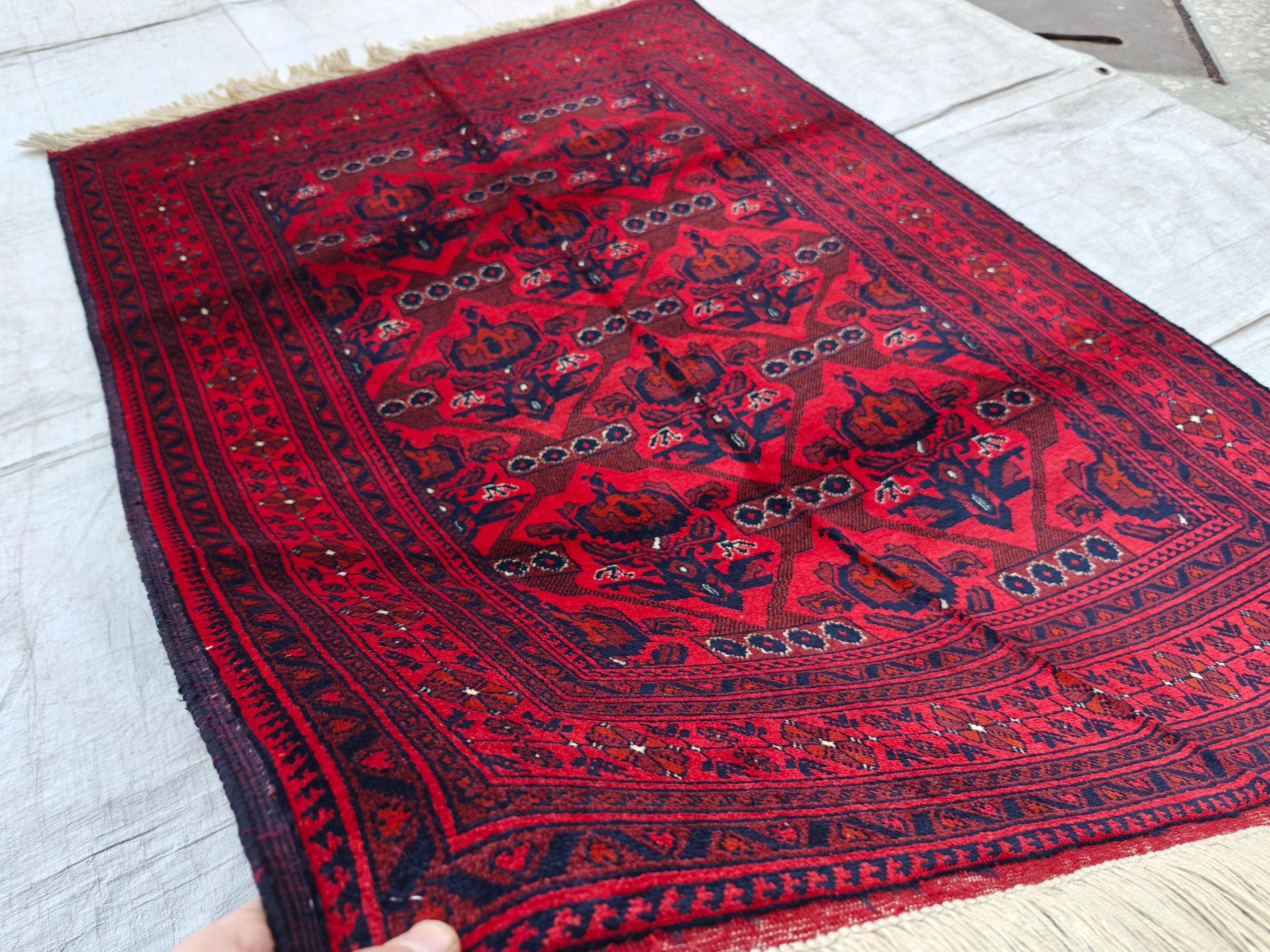 5x3 Vintage Beljik Afghan Handmade Rug, Rugs for Living Room, Bedroom Rug, Entryway Rug, Home Decor Rug, Farmhouse Rug, 4.10x3.5 ft